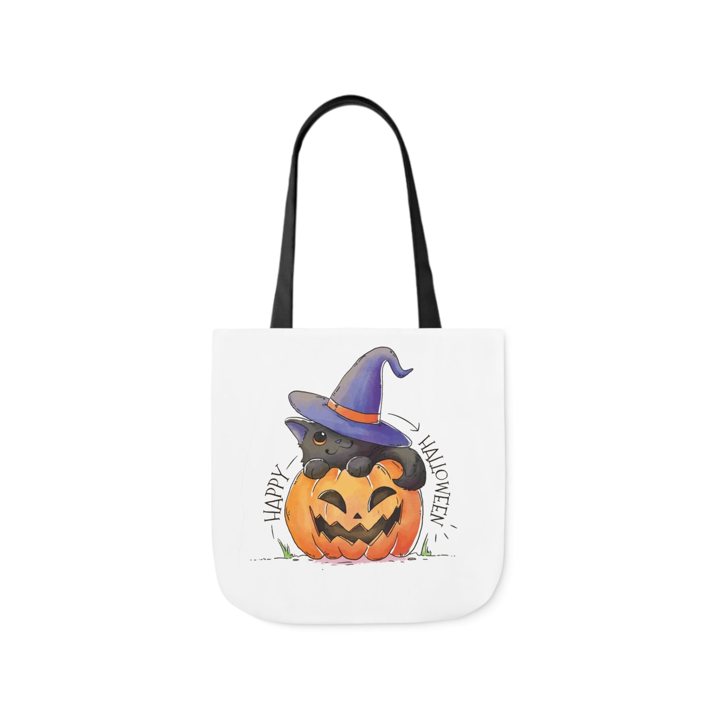 Happy Halloween - Canvas Tote Bag, 5-Color Straps - Halloween