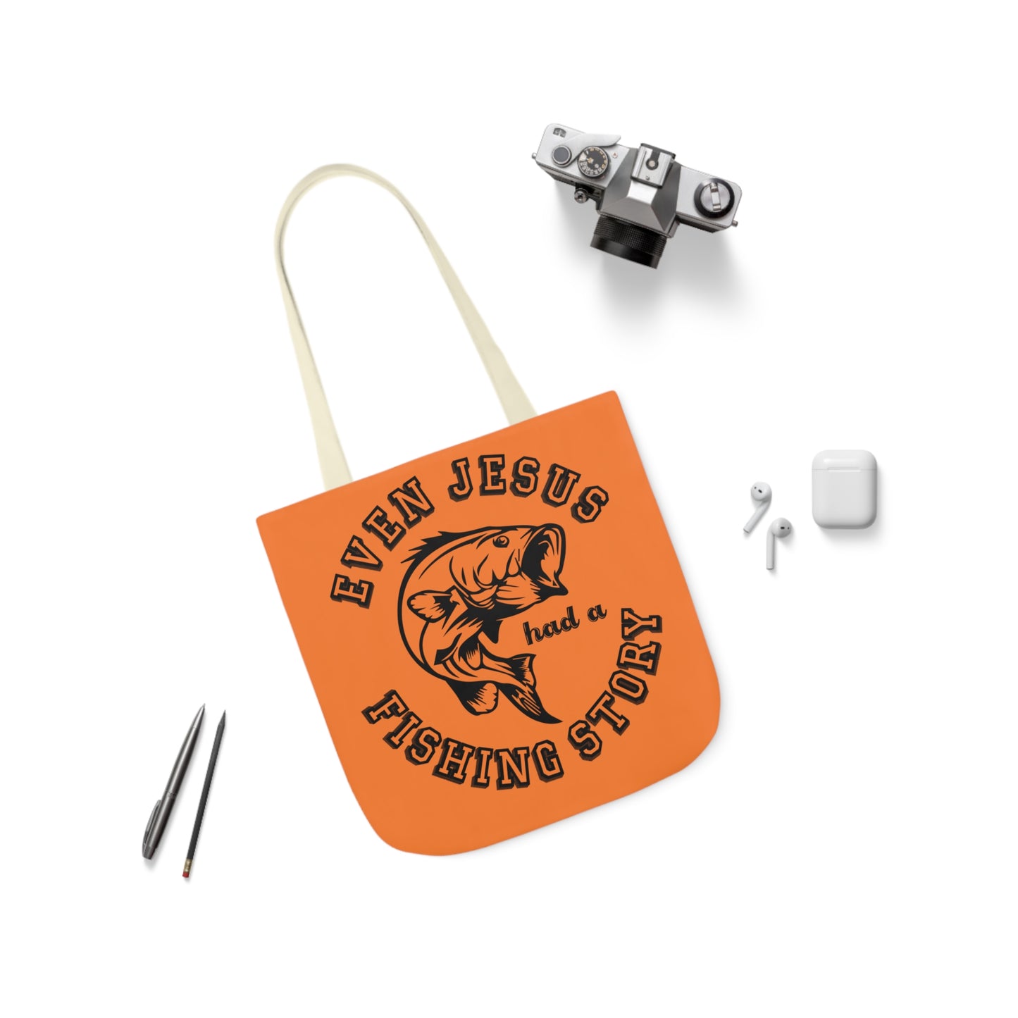 Fishing - Canvas Tote Bag, 5-Color Straps