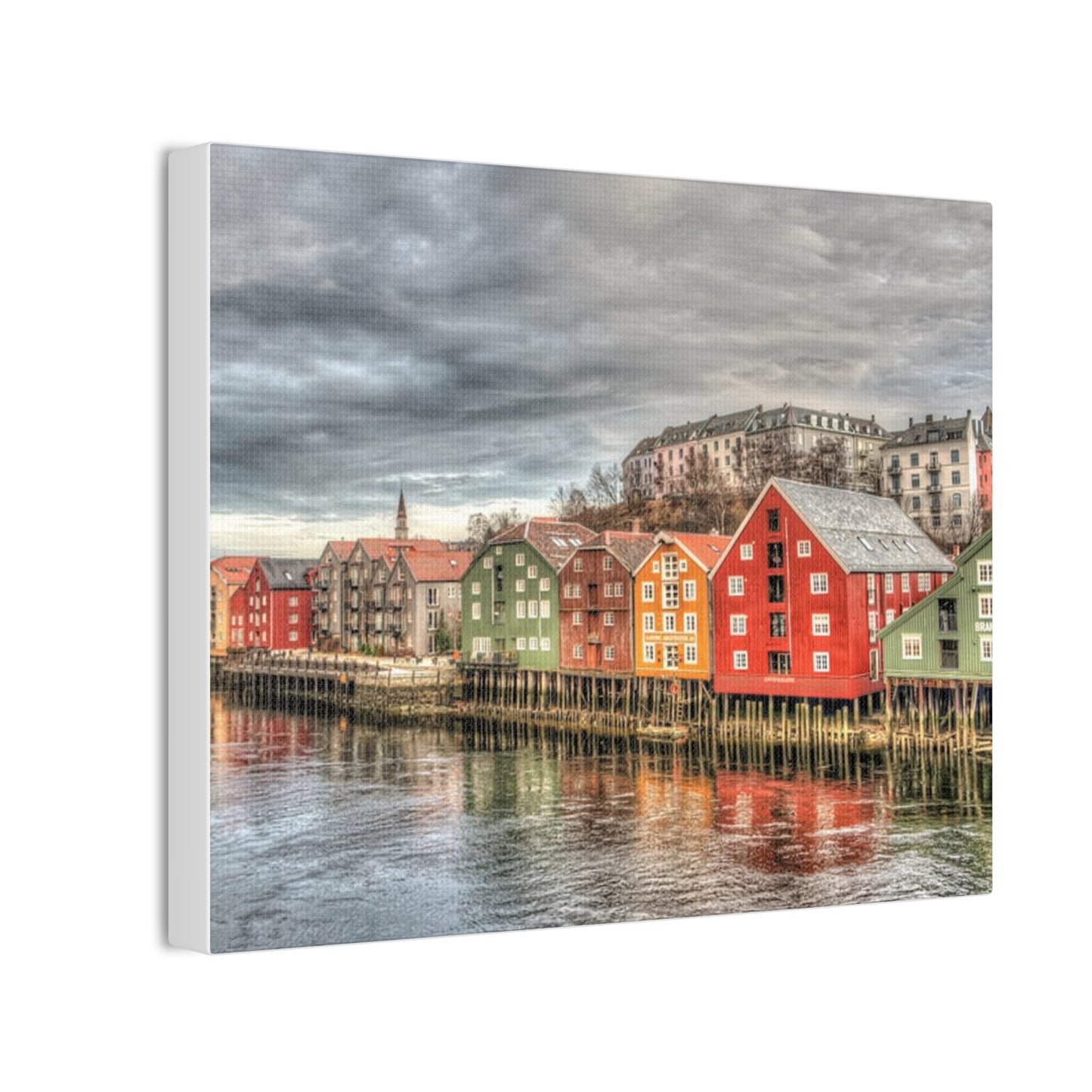 Dock Houses - Canvas Stretched, 0.75"