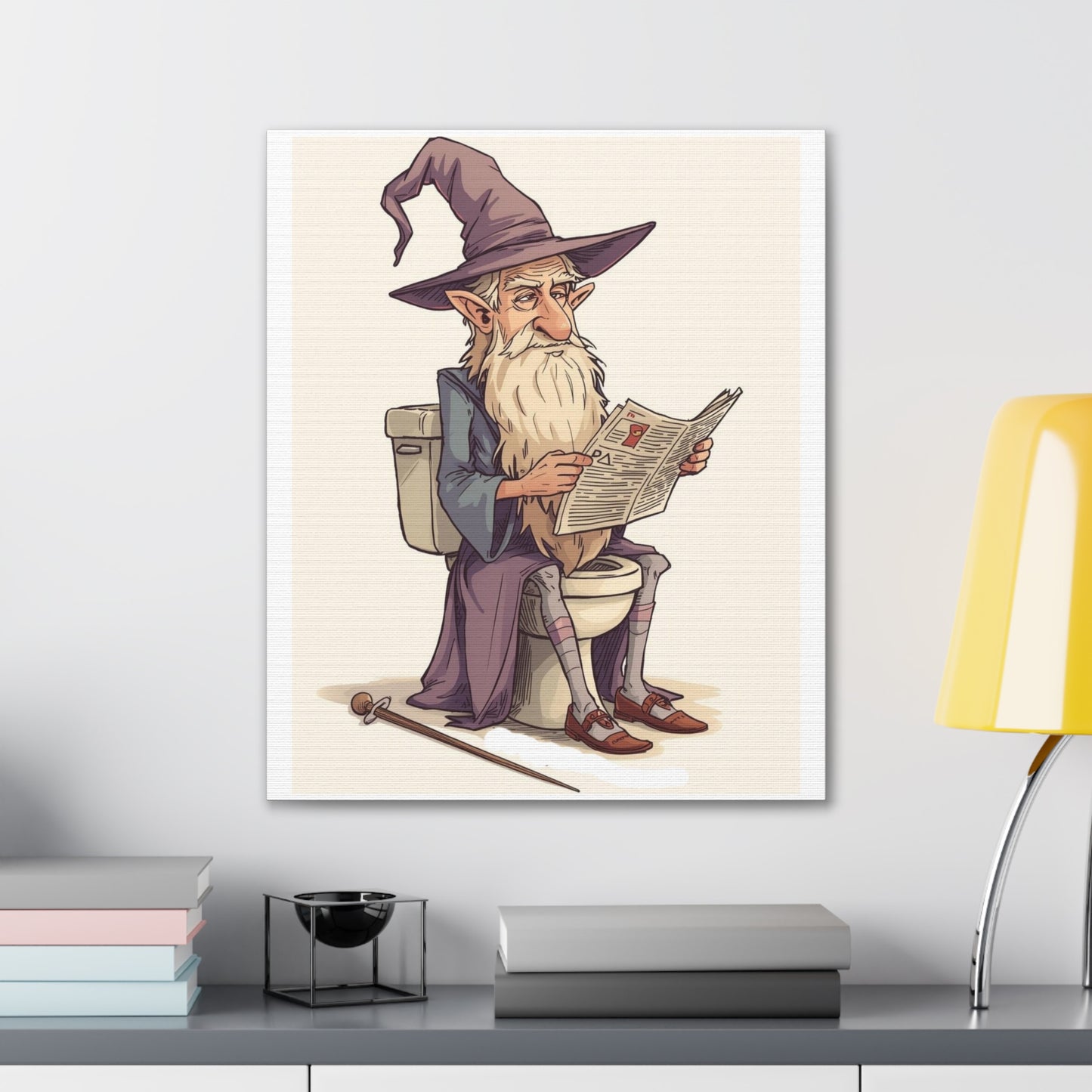 Wizard on the John - Canvas Stretched, 0.75" - Wall Art 2026 - Bathroom Humor