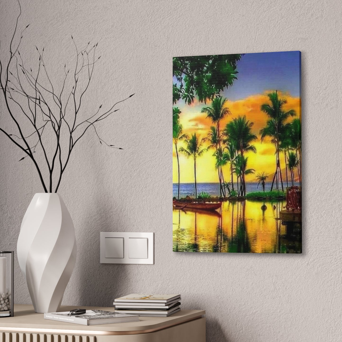 Island Lagoon - Canvas Stretched, 0.75"