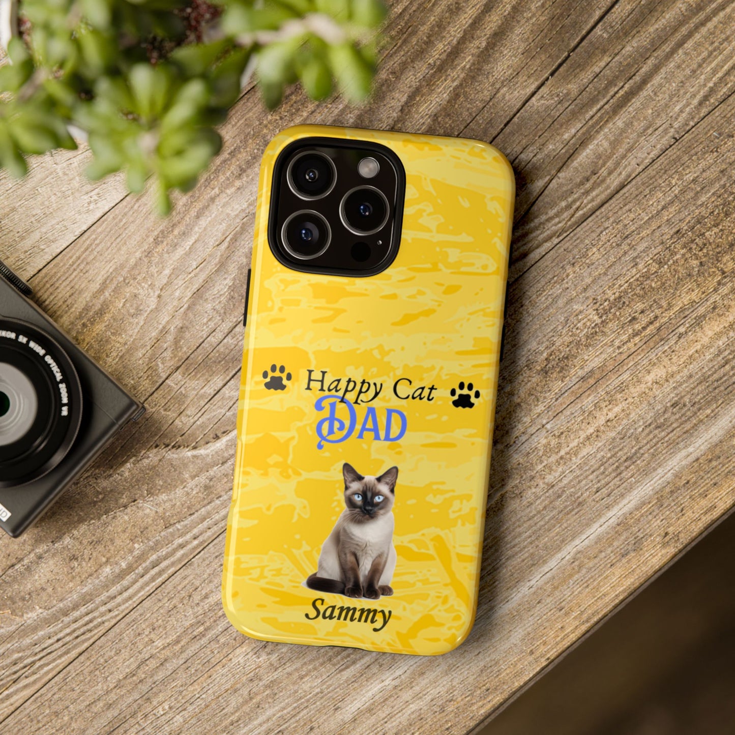 Happy Cat Dad - Personalized - Whimsical Phone Cases - Father's Day