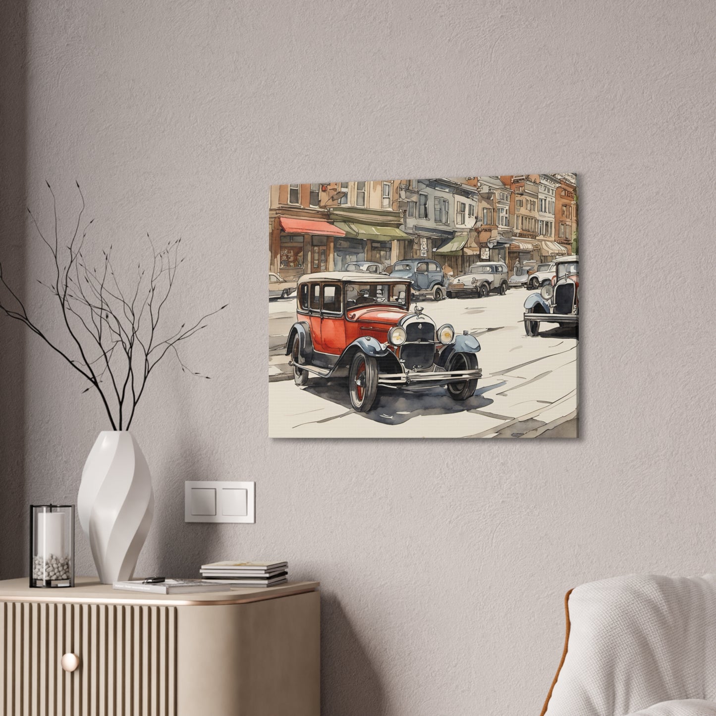 Town Life - Canvas Stretched, 0.75" - Father's Day