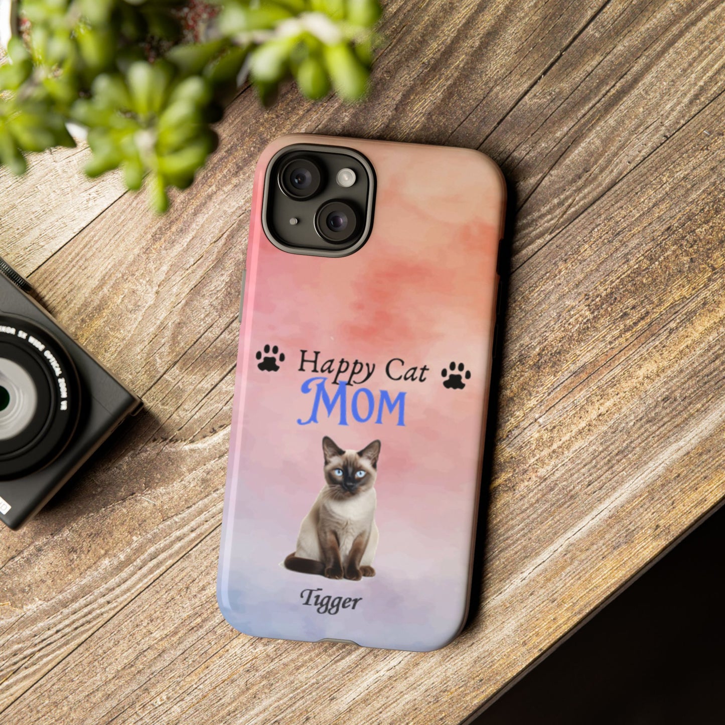 Happy Cat Mom - Personalized - Whimsical Phone Cases - Mother's Day