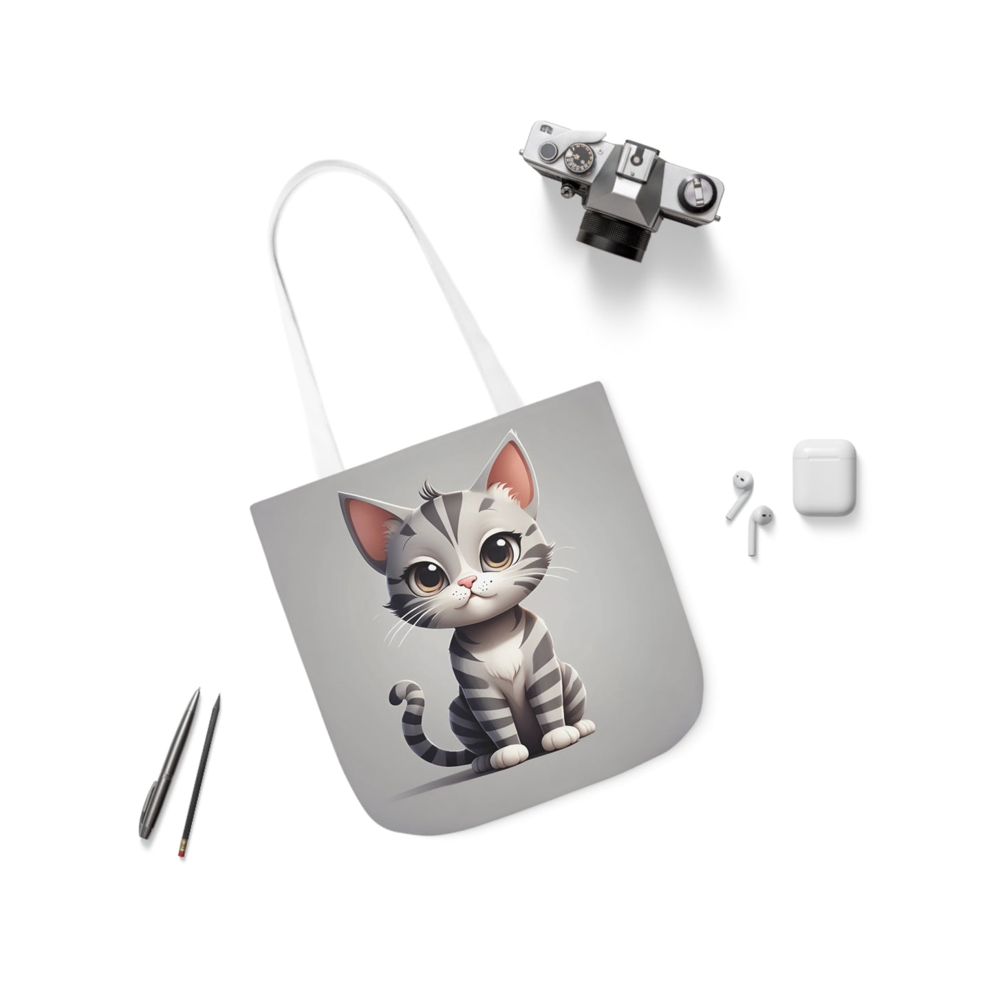 Kitty - Canvas Tote Bag, 5-Color Straps