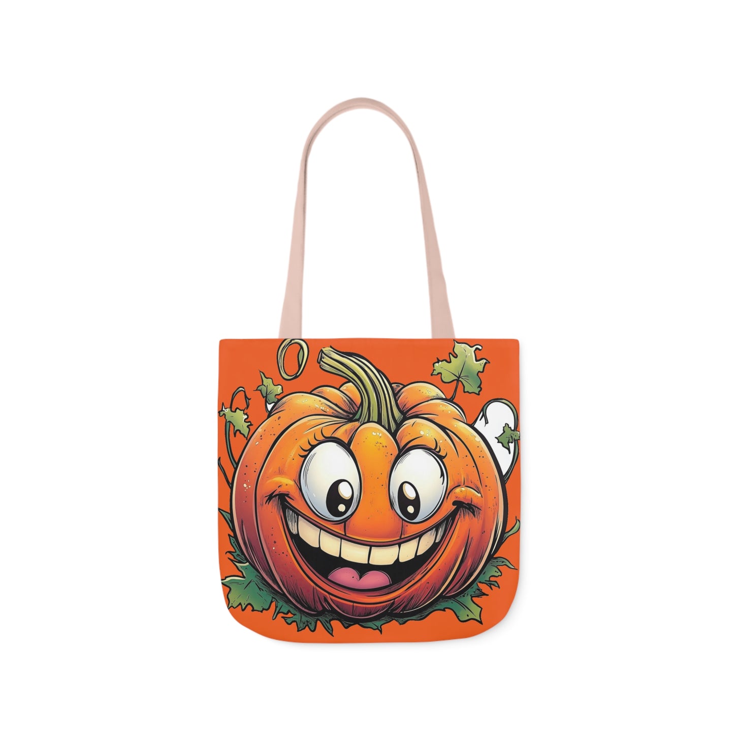 Happy Pumpkin - Canvas Tote Bag, 5-Color Straps - Halloween