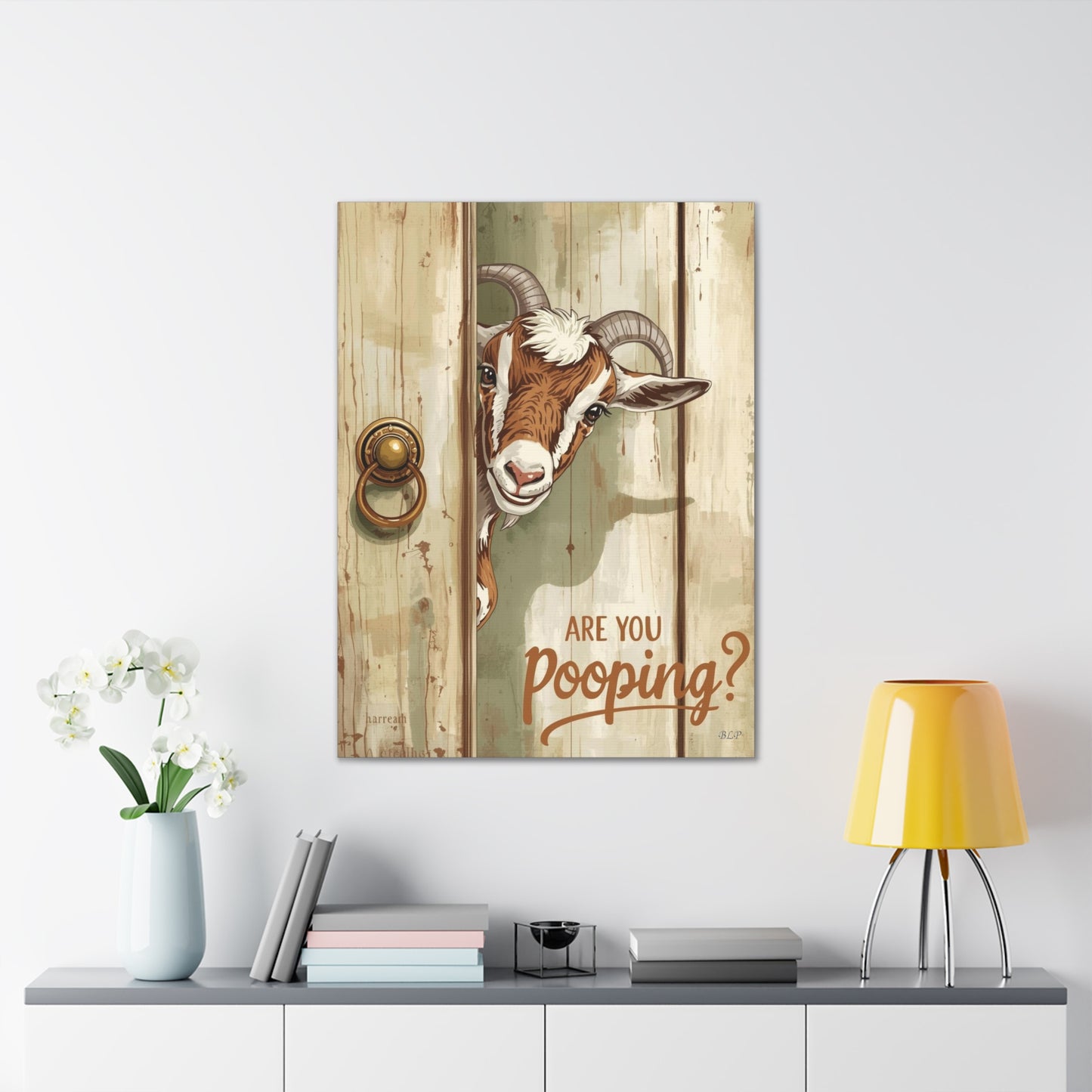 Are You Pooping - Canvas Stretched, 0.75" - 2026 Wall Art - Bathroom Humor