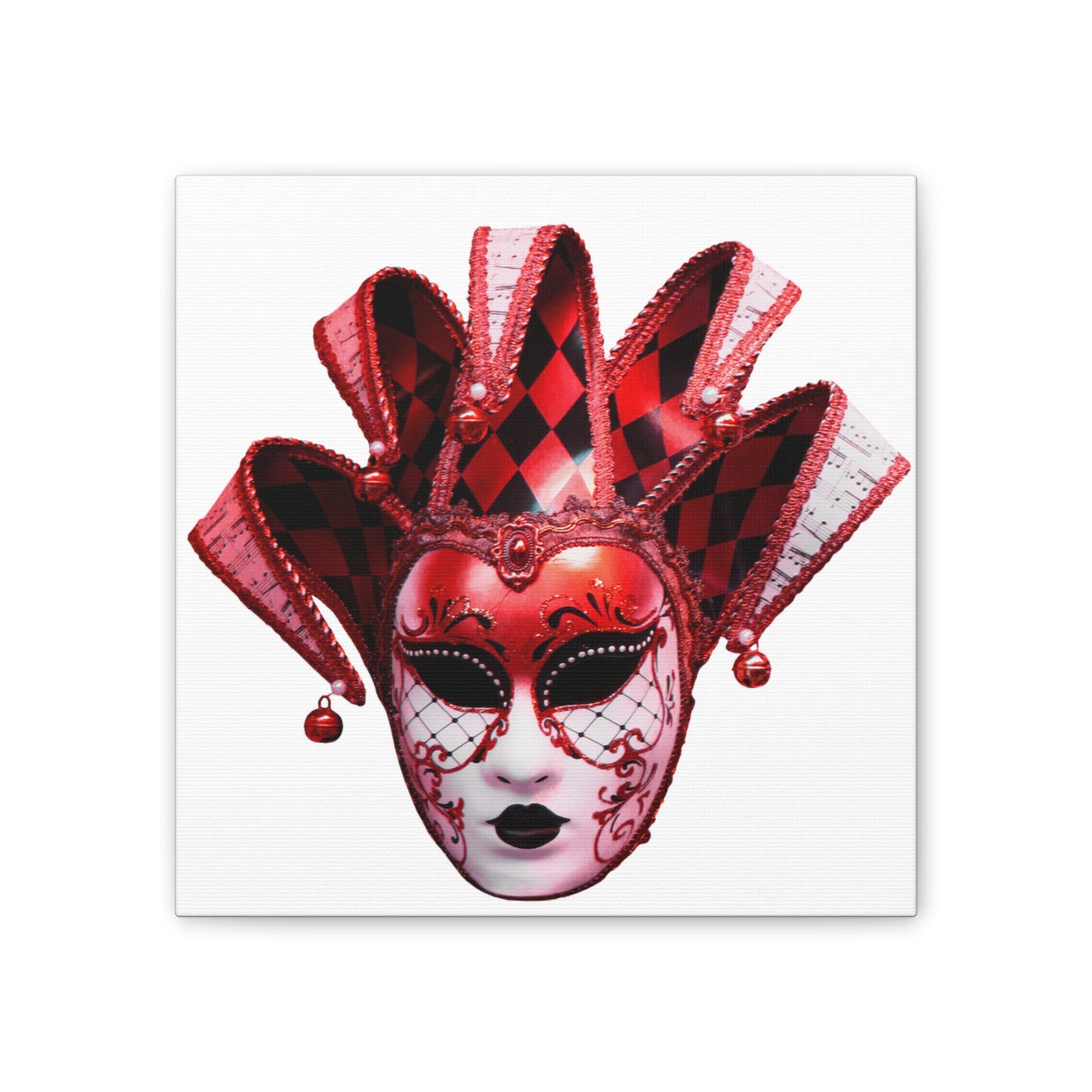 Red Carnival Mask - Canvas Stretched, 0.75"