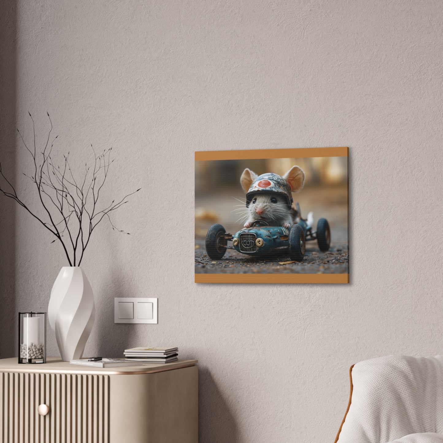 Mouse Racer - Canvas Stretched, 0.75"