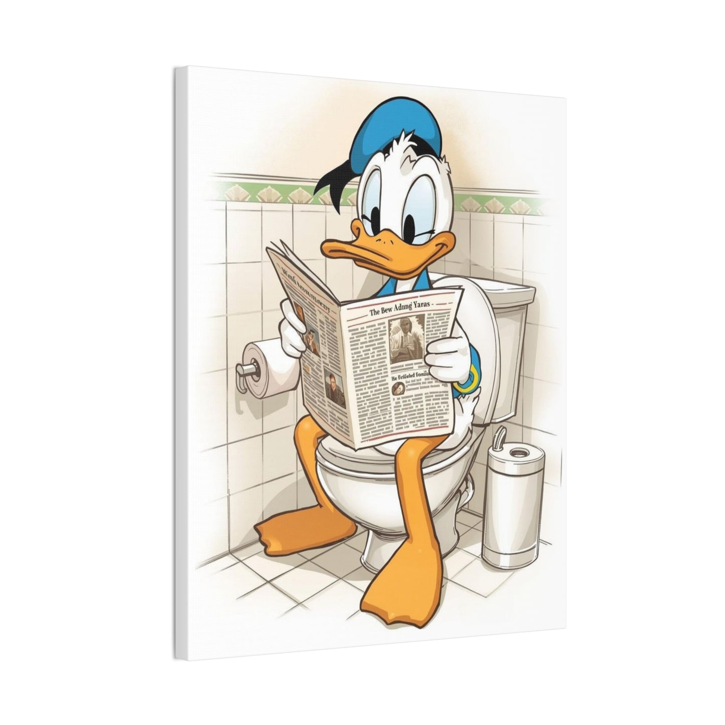 Duck in the Library - Canvas Stretched, 0.75 - Wall Art 2026 - Bathroom Humor"