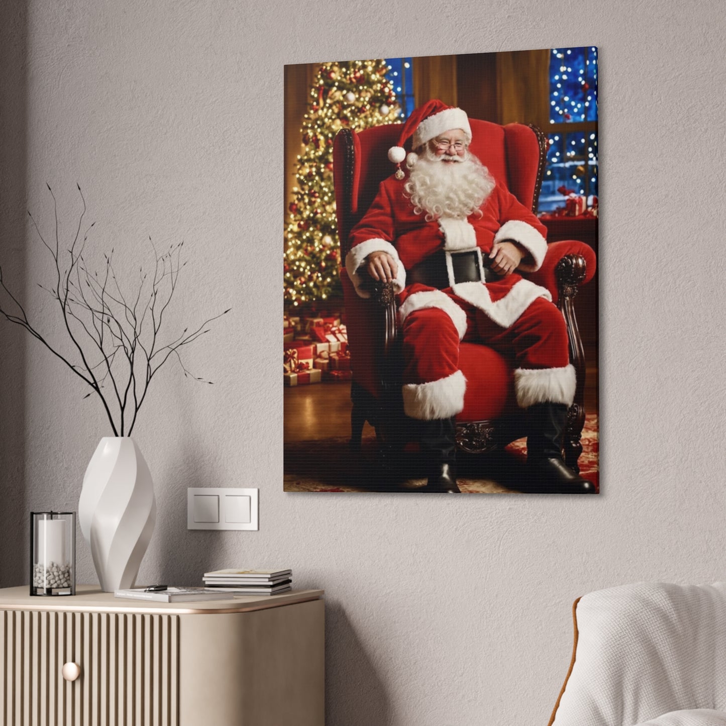 Santa - Canvas Stretched, 0.75" - Christmas