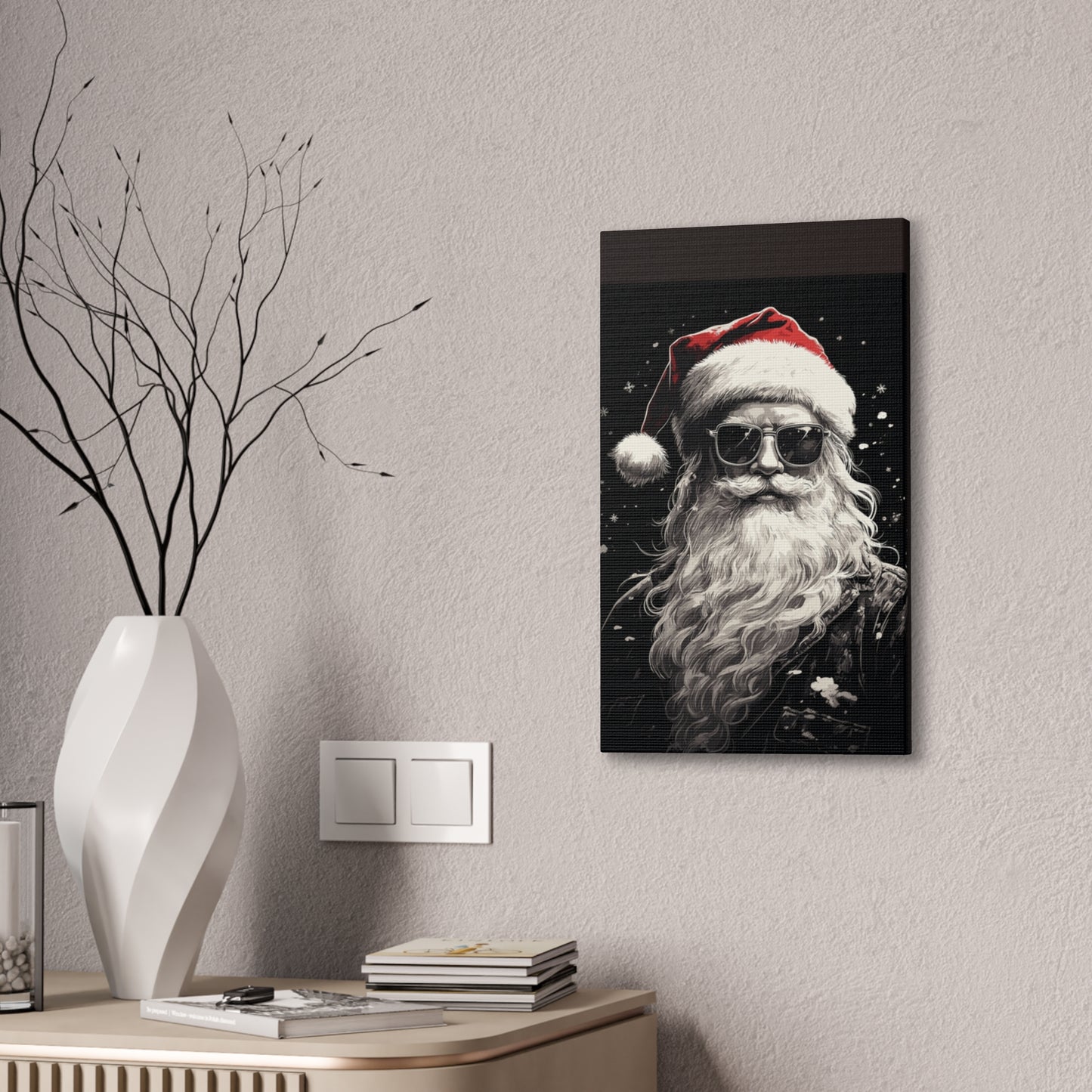 Hip Santa - Canvas Stretched, 0.75" - Christmas