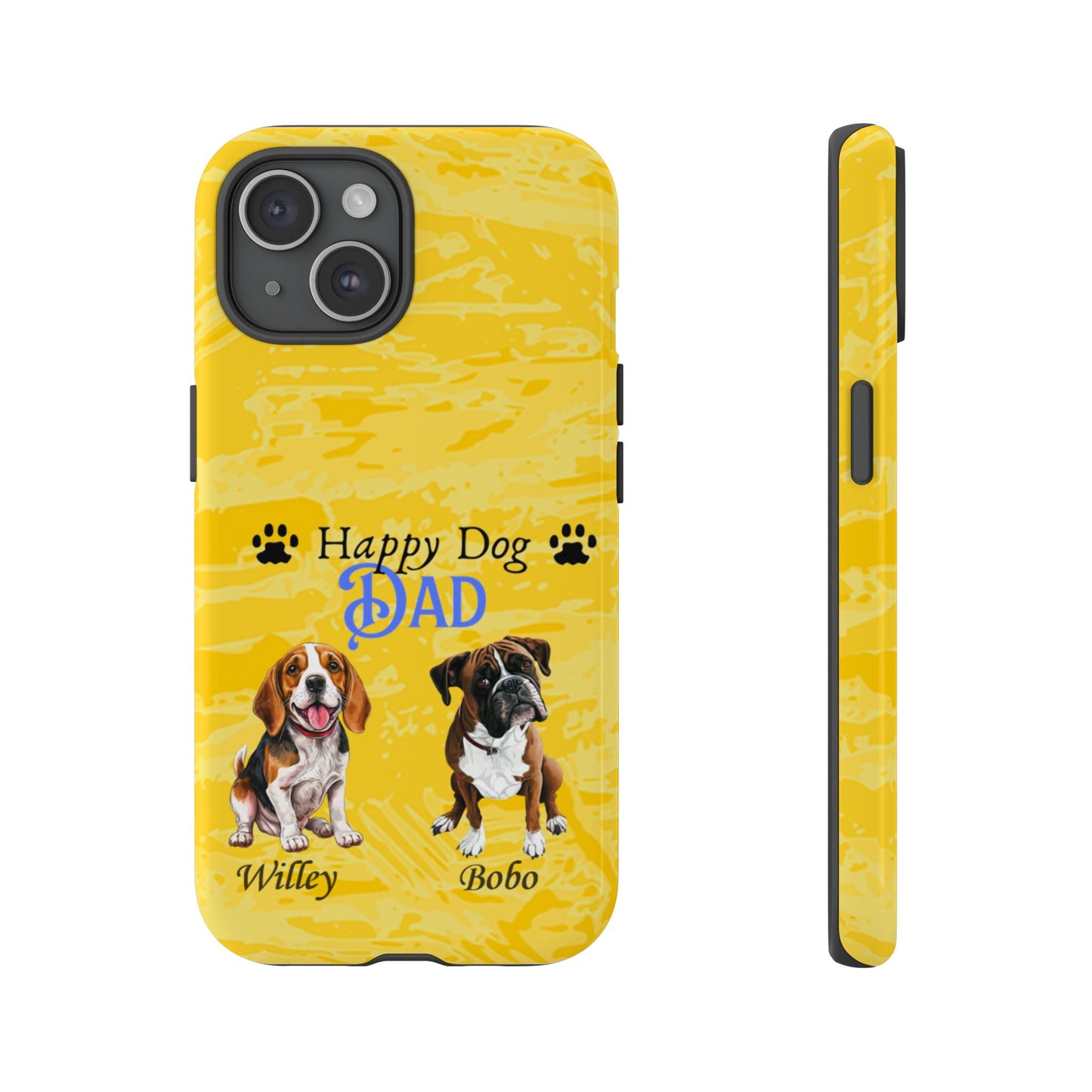 Happy Dog Dad - Personalized - Whimsical Phone Cases - Father's Day