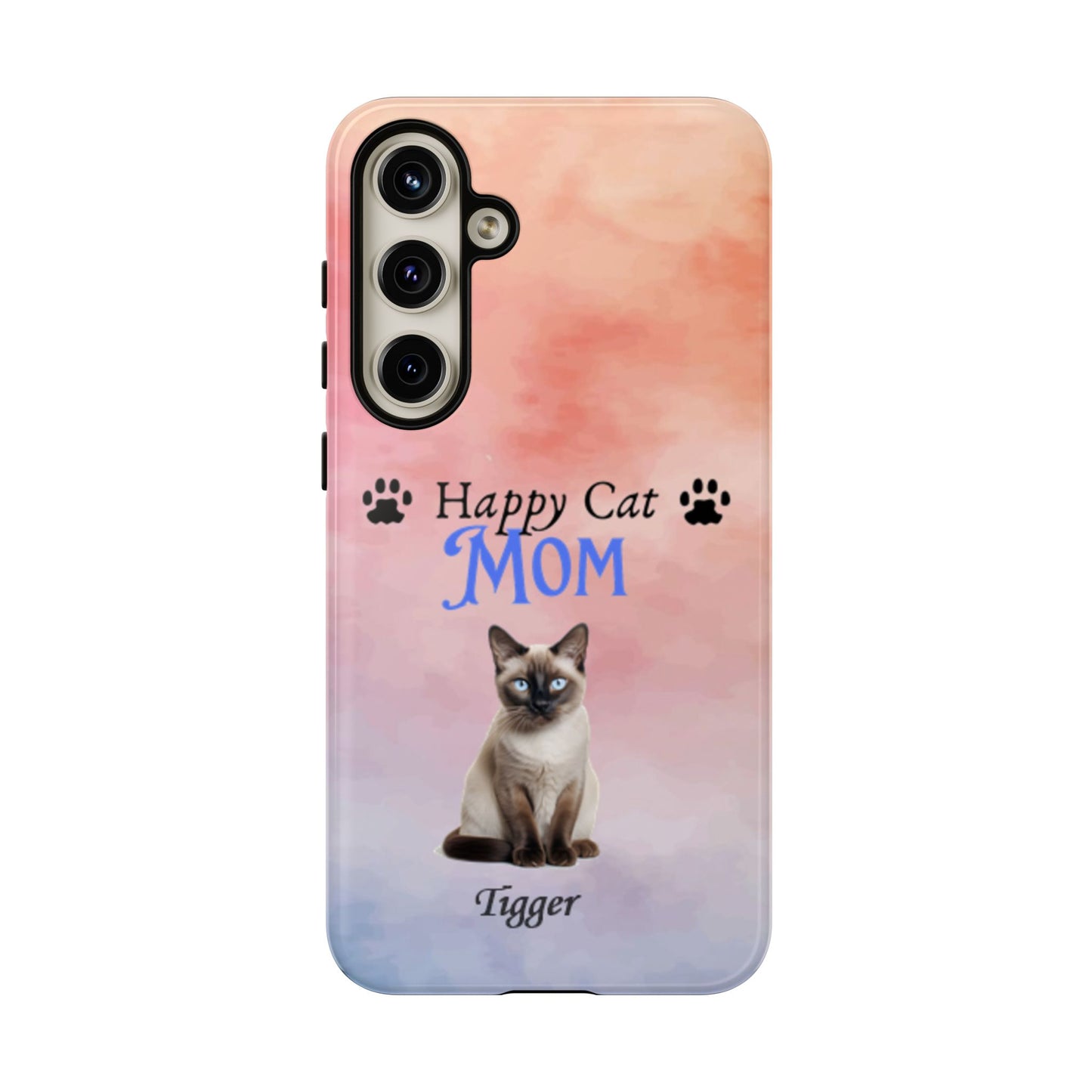 Happy Cat Mom - Personalized - Whimsical Phone Cases - Mother's Day