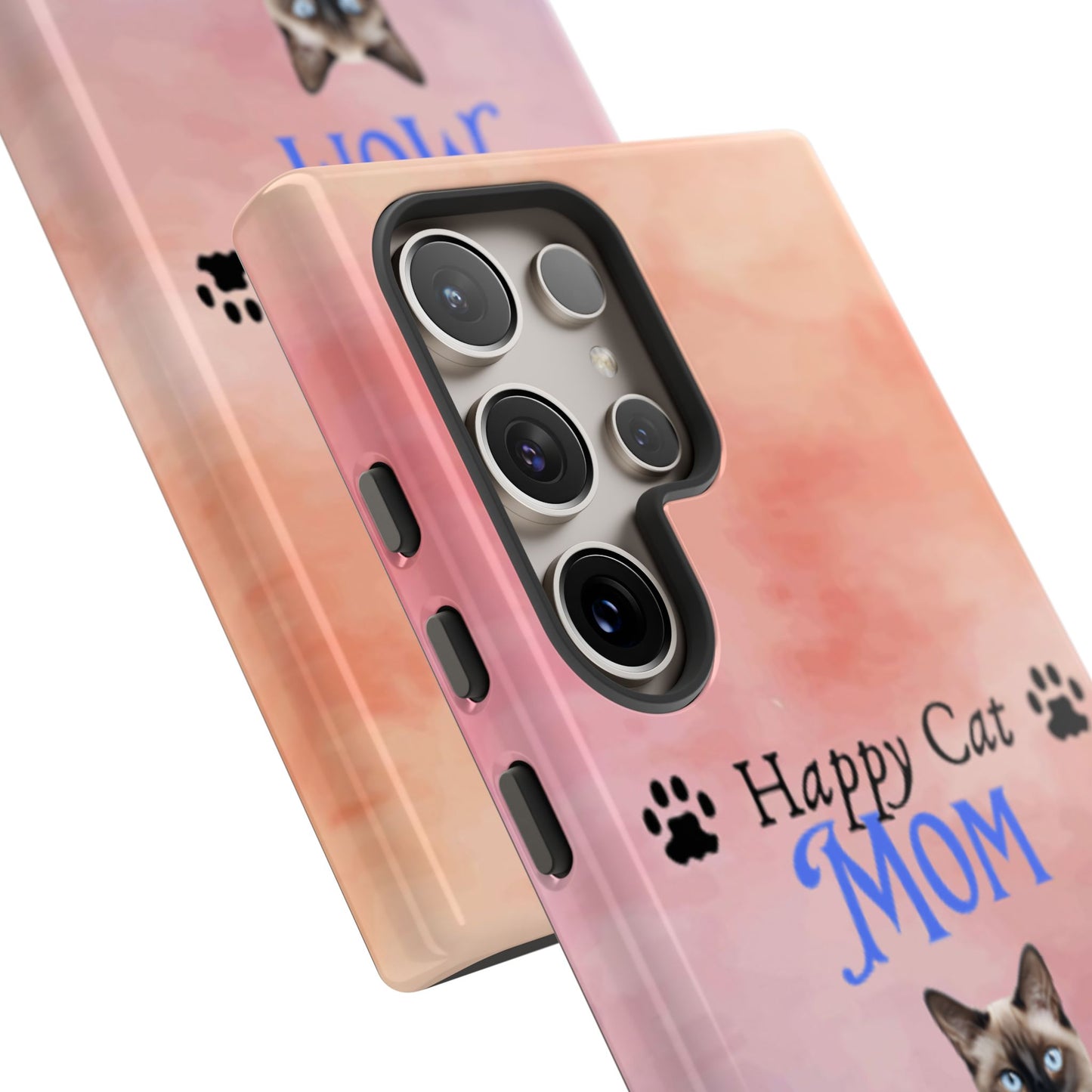 Happy Cat Mom - Personalized - Whimsical Phone Cases - Mother's Day