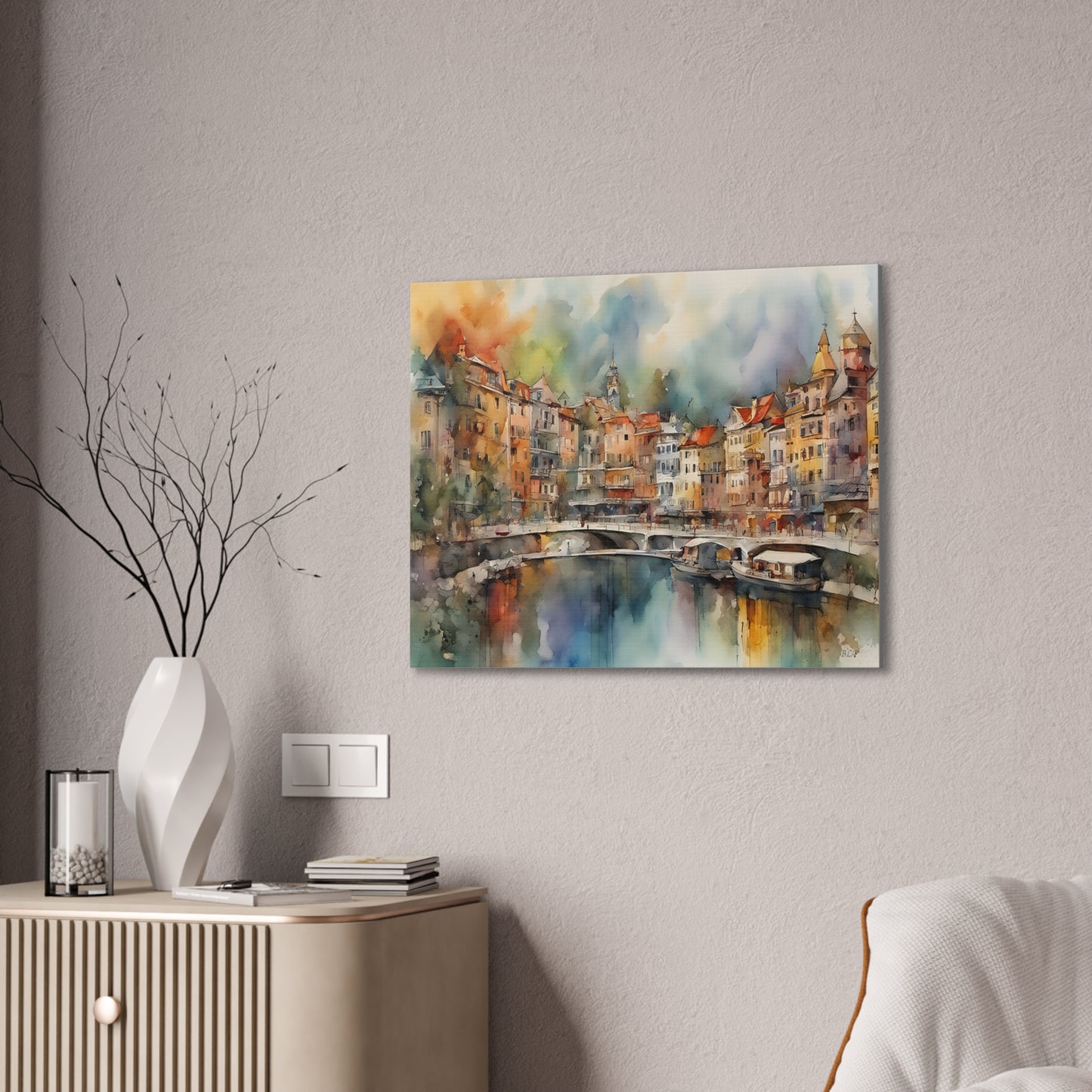 Coastal Town - Canvas Stretched, 0.75" - 2026 Wall Art - Places