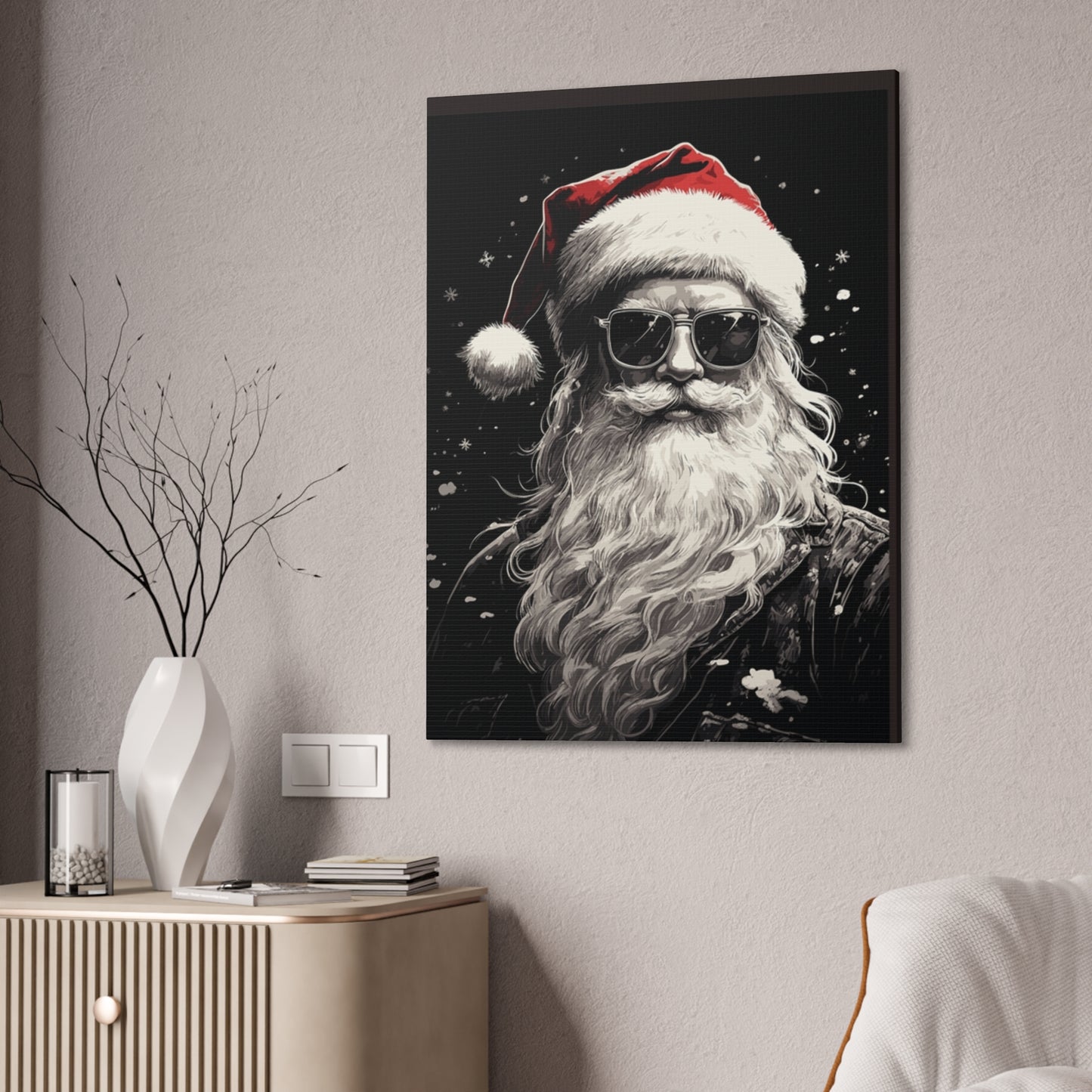 Hip Santa - Canvas Stretched, 0.75" - Christmas