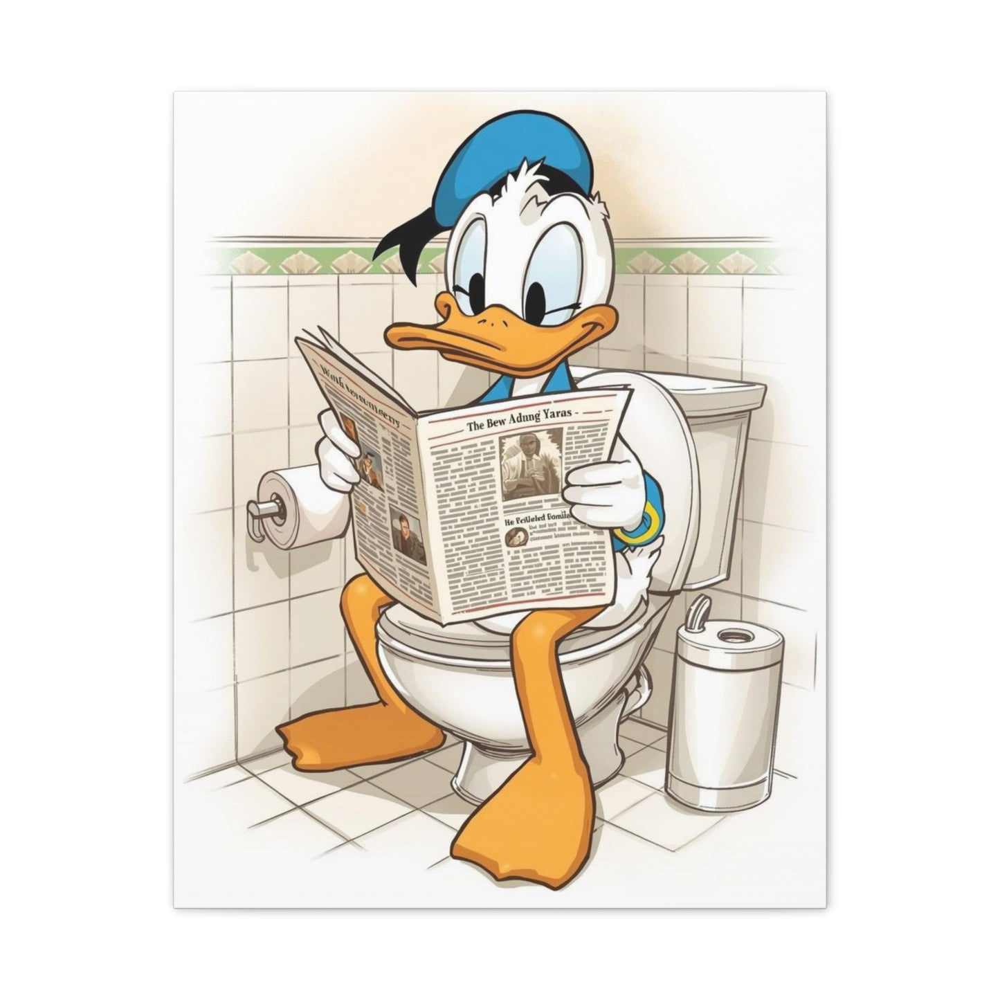 Duck in the Library - Canvas Stretched, 0.75 - Wall Art 2026 - Bathroom Humor"