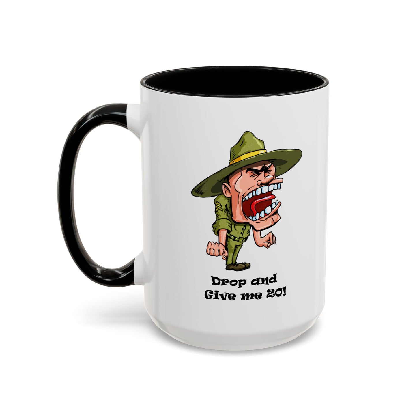 Drop and Give Me 20 - Accent Coffee Mug (11, 15oz) Whimsical and Military Mugs