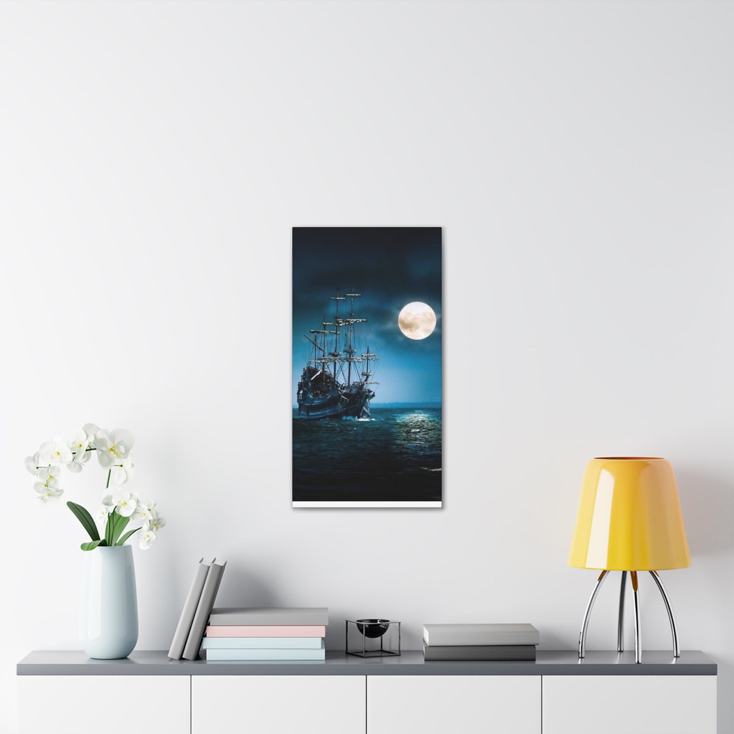 At Sea by Moonlight - Canvas Stretched, 0.75"