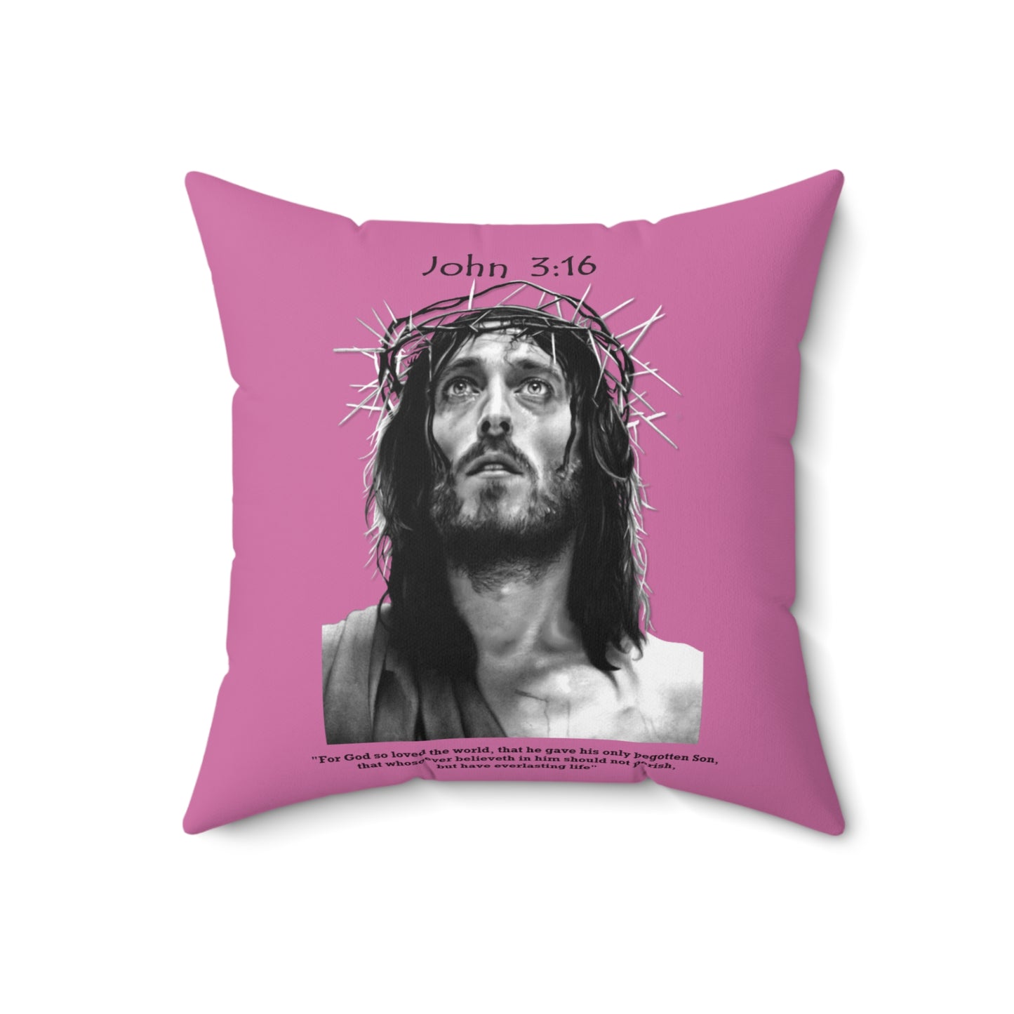 John 3:16 - Faux Suede Square Pillow - Easter