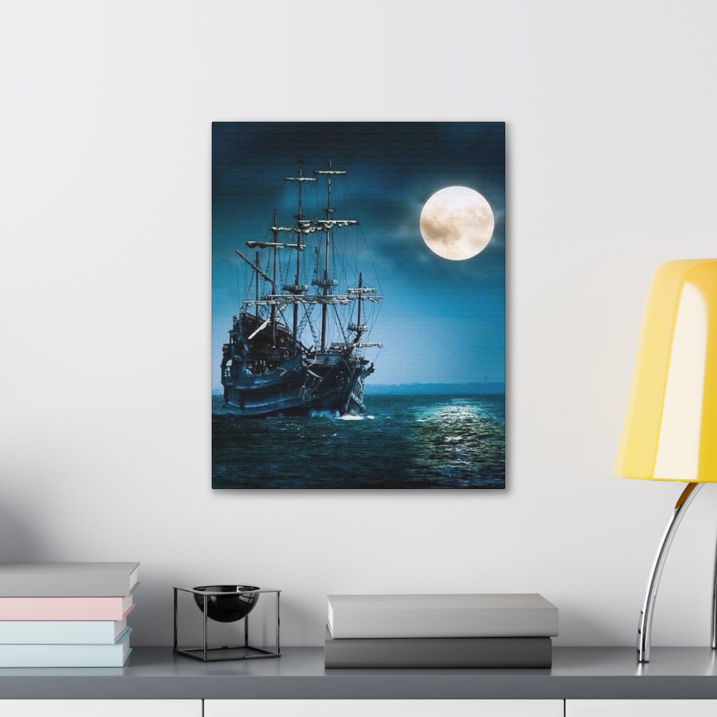 At Sea by Moonlight - Canvas Stretched, 0.75"