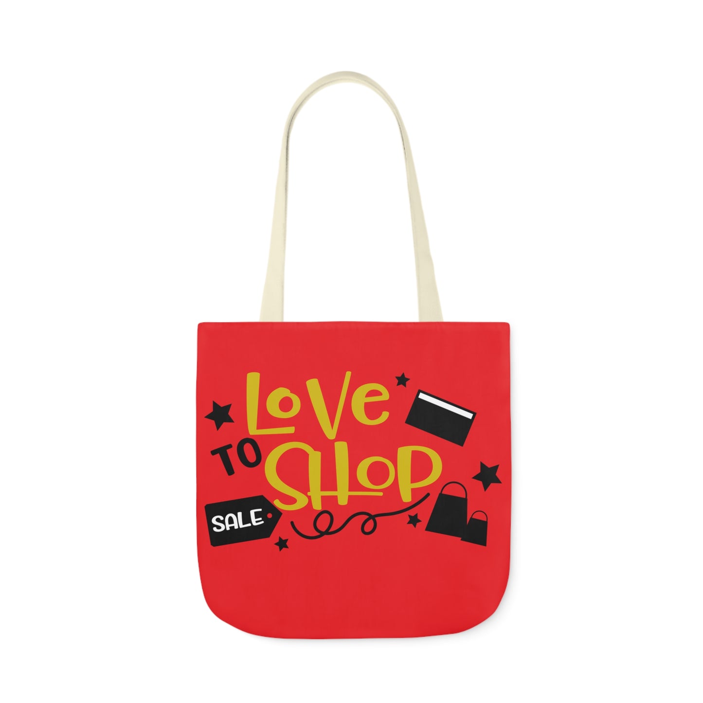 Love to Shop = Canvas Tote Bag, 5-Color Straps - Mother's Day