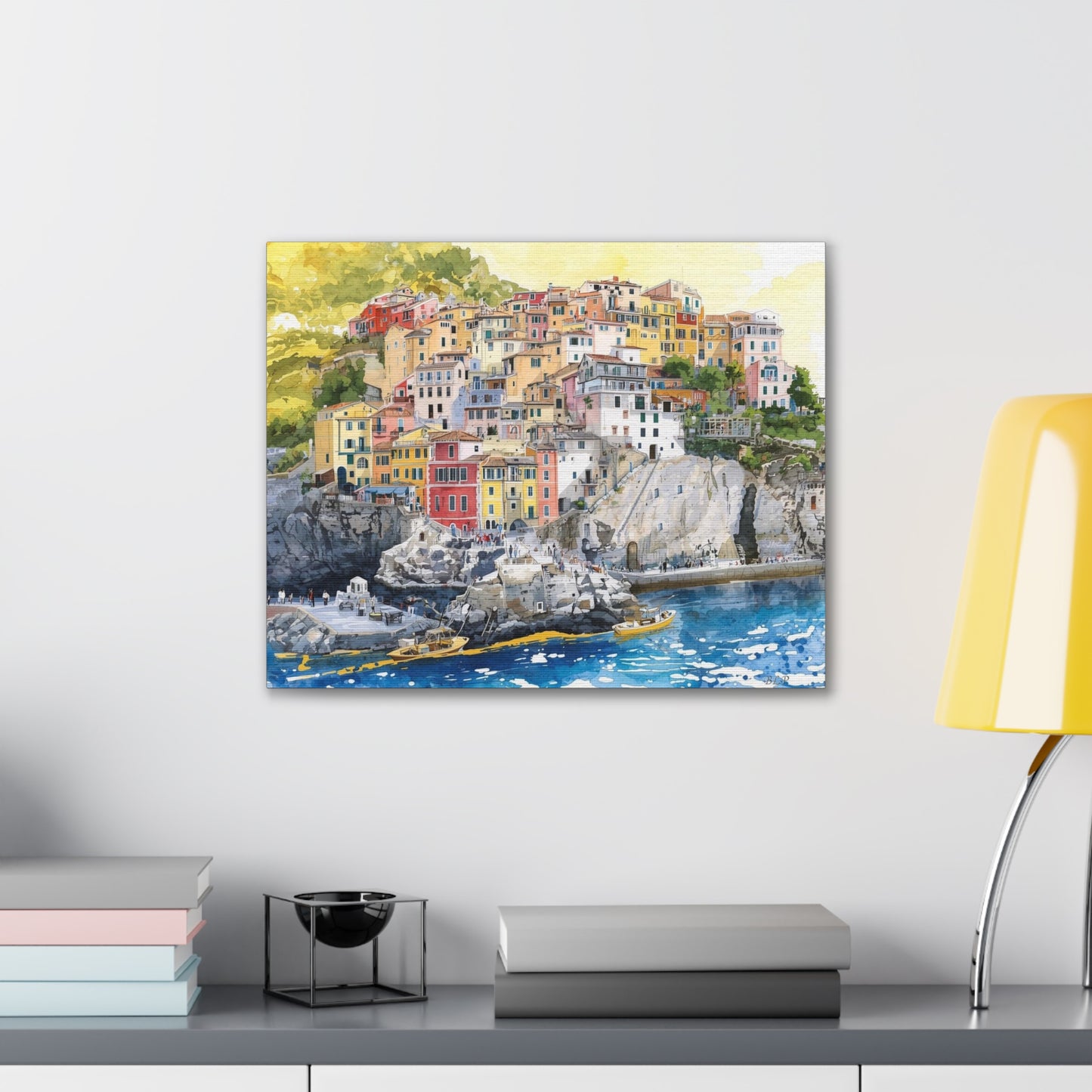 Italian Coastal City - Canvas Stretched, 0.75" - Wall Art 2026 - Scenes