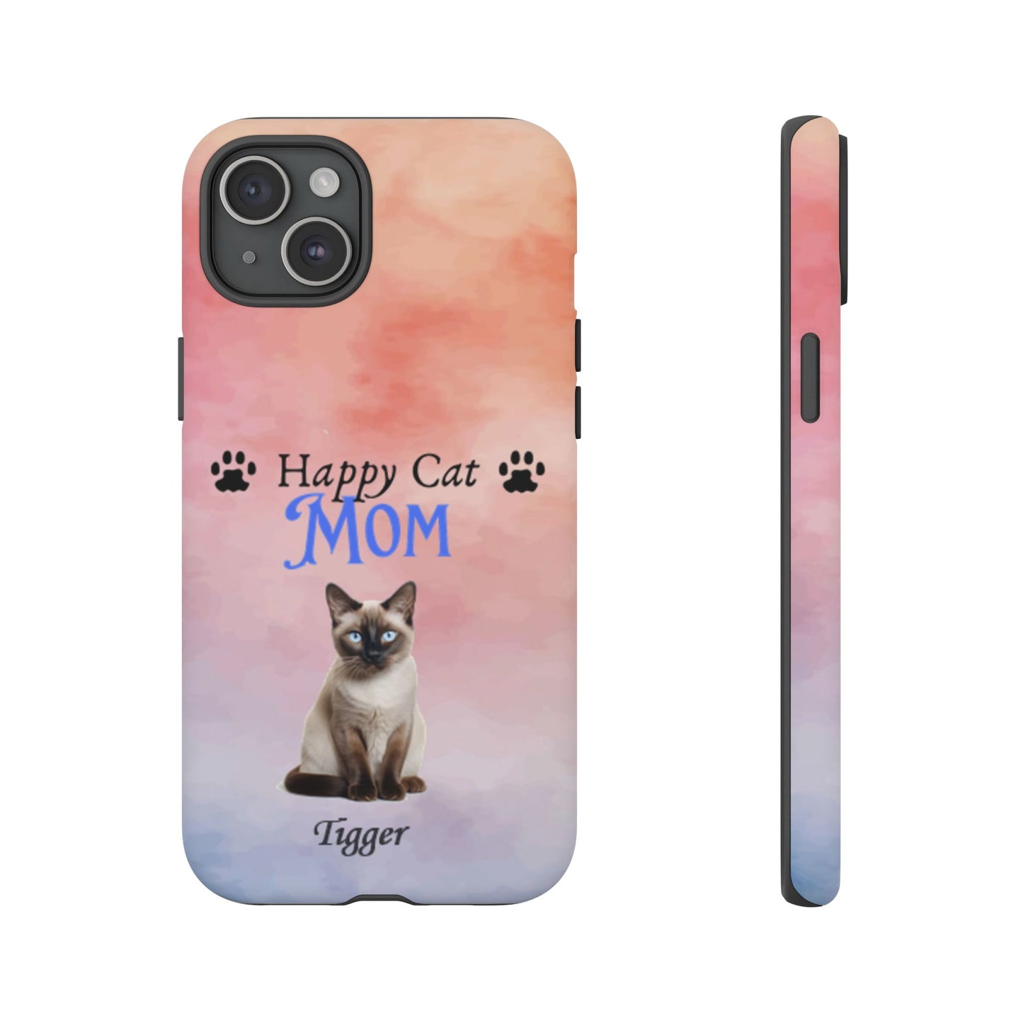 Happy Cat Mom - Personalized - Whimsical Phone Cases - Mother's Day