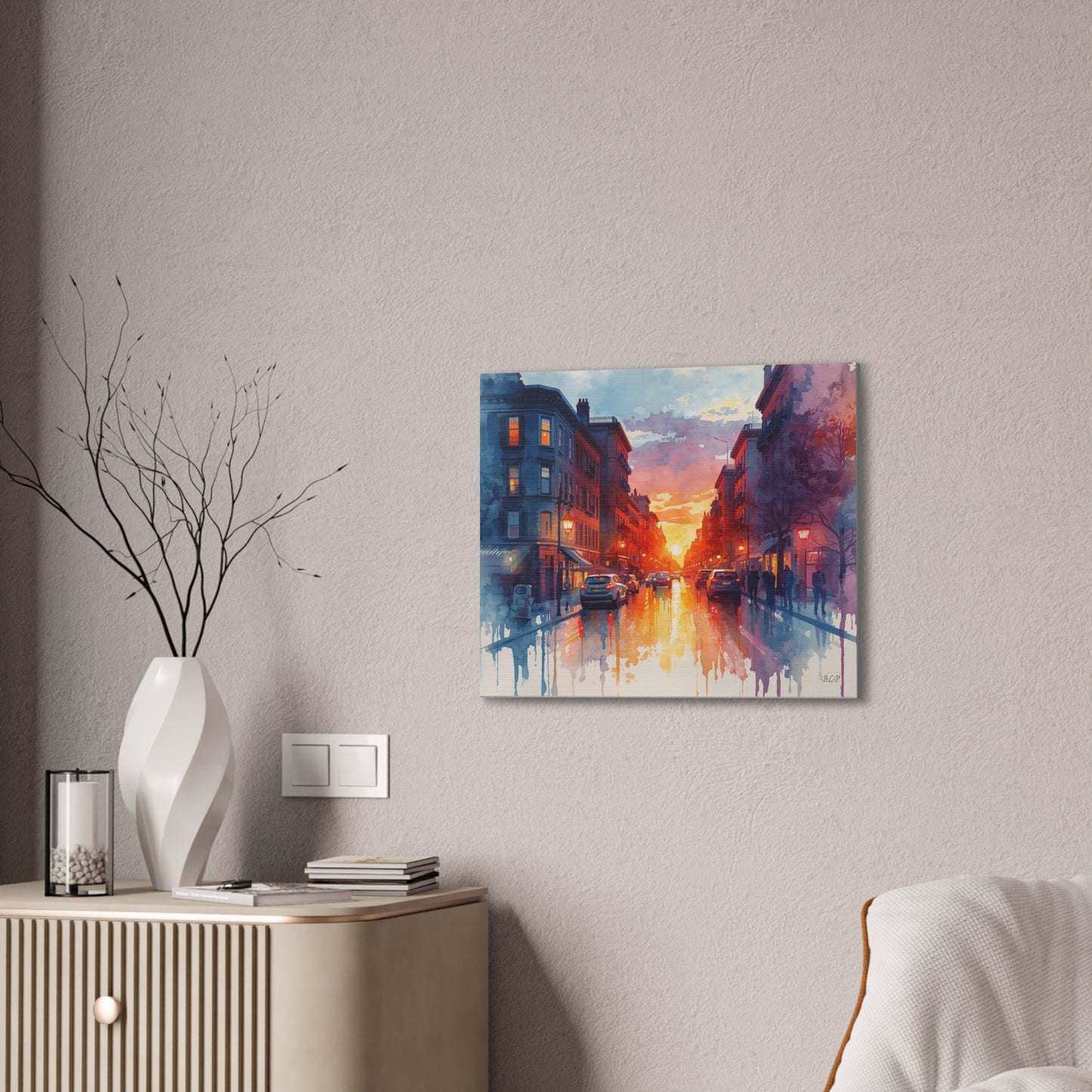 City Street - Canvas Stretched, 0.75" - 2026 Wall Art - Places