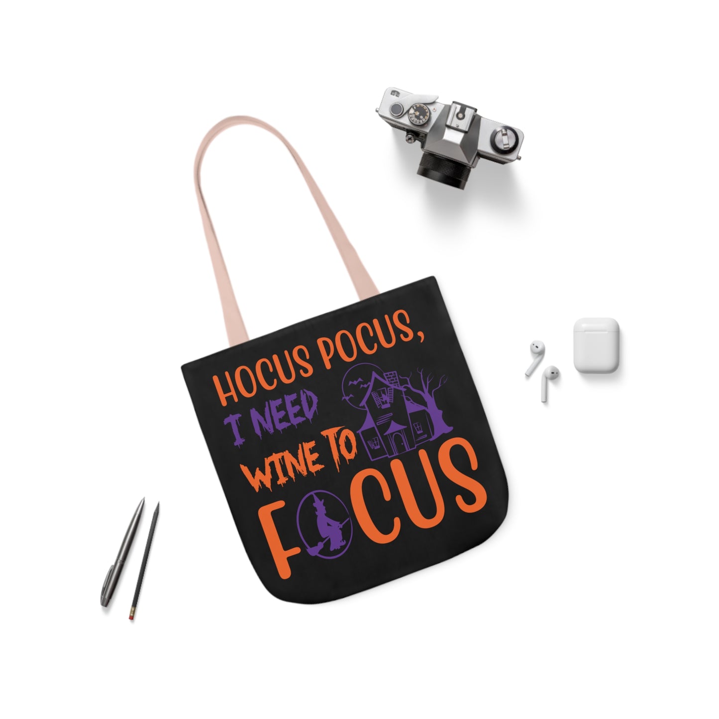 Hocus Pocus - Canvas Tote Bag, 5-Color Straps - Halloween