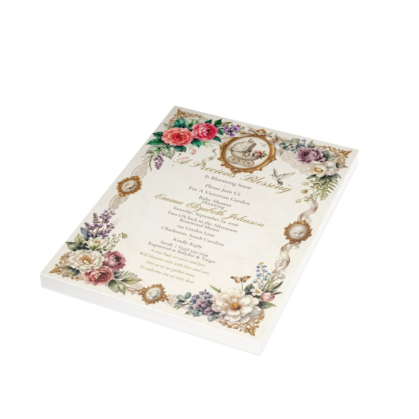 Victorian Baby Shower - Postcard Bundles (envelopes included)