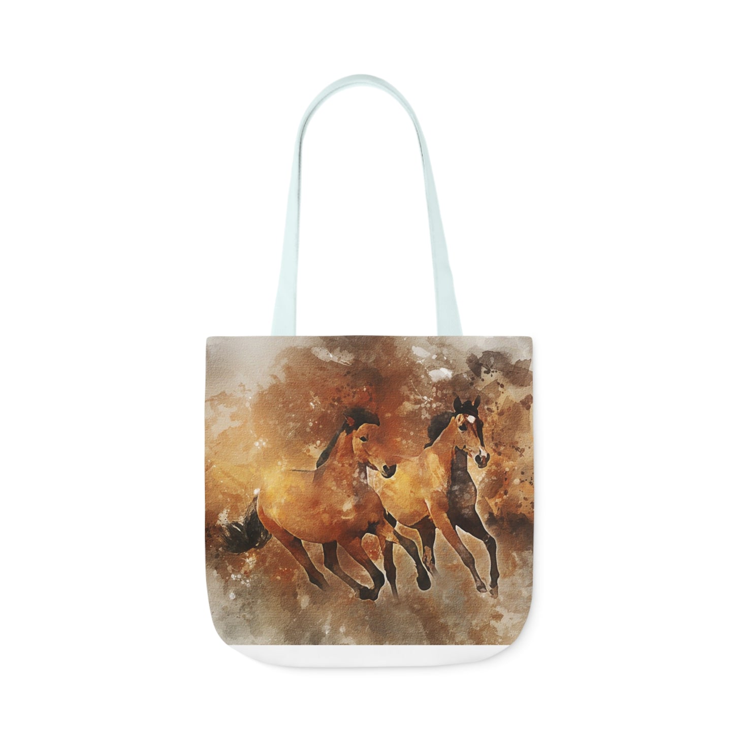 Horses - Canvas Tote Bag, 5-Color Straps