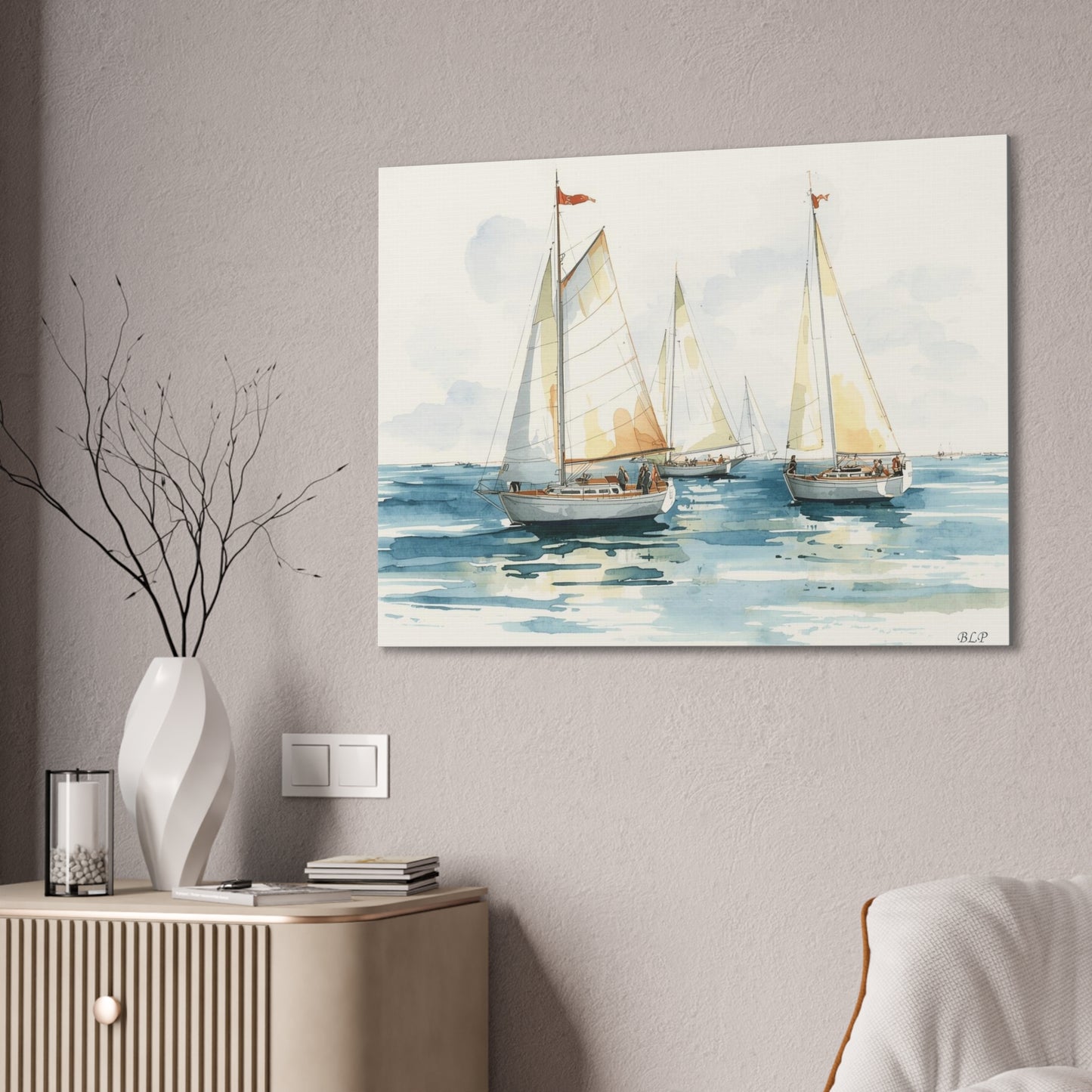 Sailboats - Canvas Stretched, 0.75" - Wall Art 2026 - Scenes