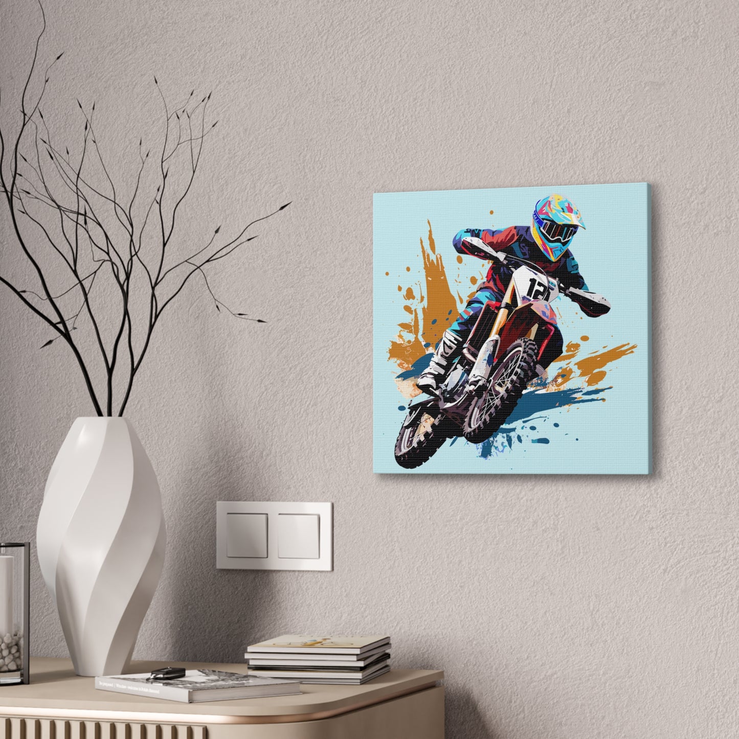 Moto Cross - Canvas Stretched, 0.75" - 2026 Wall Art - Sports