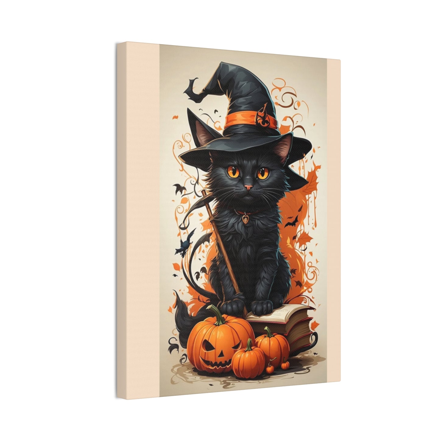 Black Cat - Canvas Stretched, 0.75" - Halloween