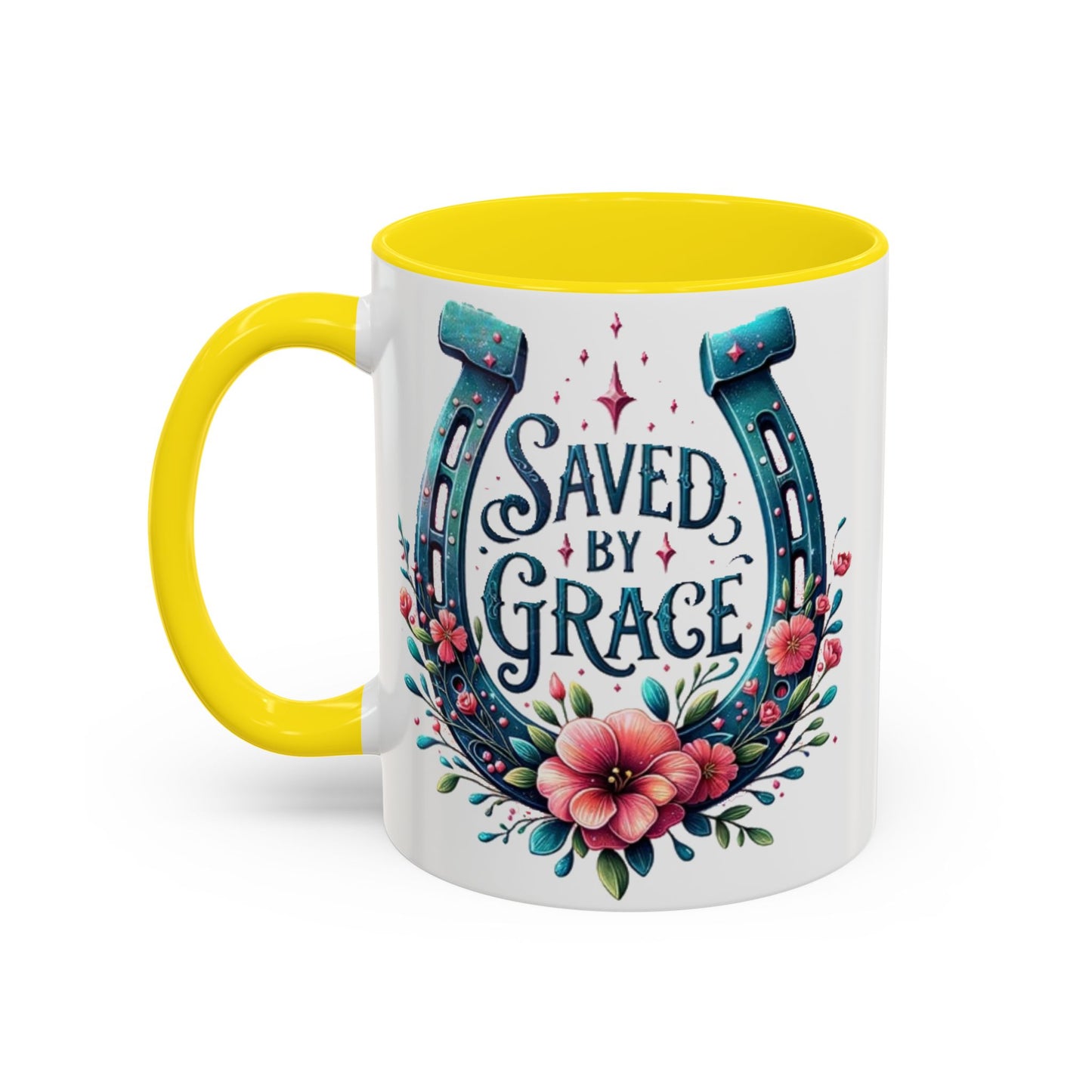 Saved by Grace - Accent Coffee Mug (11, 15oz) - Easter - Mother's Day - Father's Day