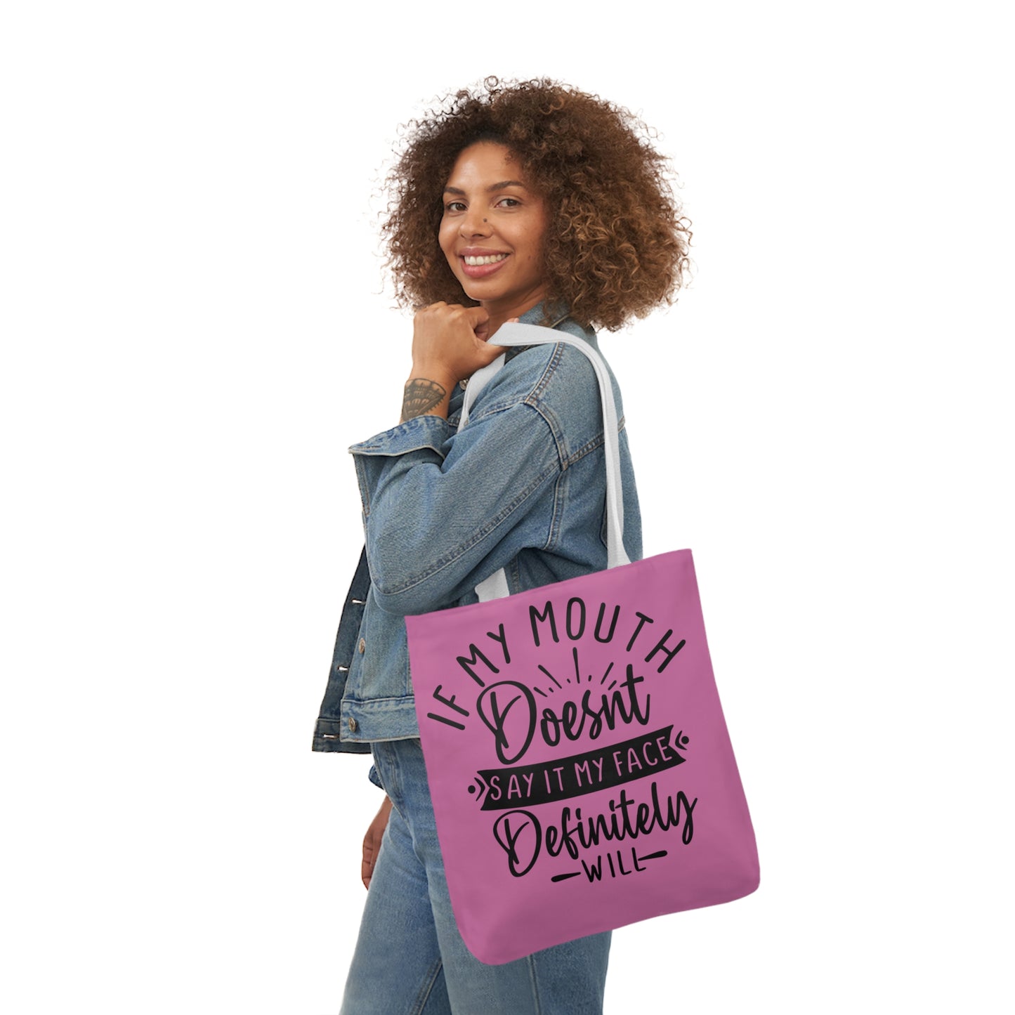 My Face Wil Say it - Canvas Tote Bag, 5-Color Straps