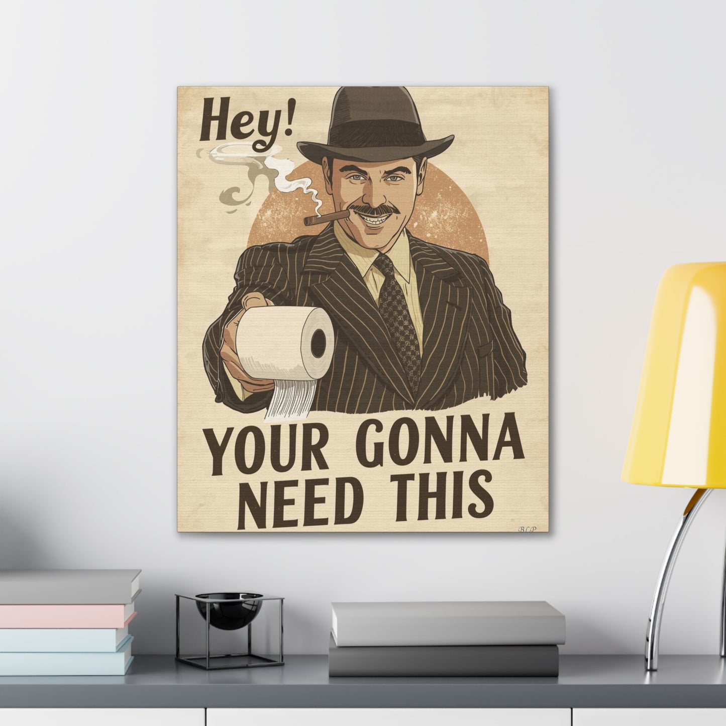 Gangster - Canvas Stretched, 0.75" - 2026 Wall Art - Bathroom Humor