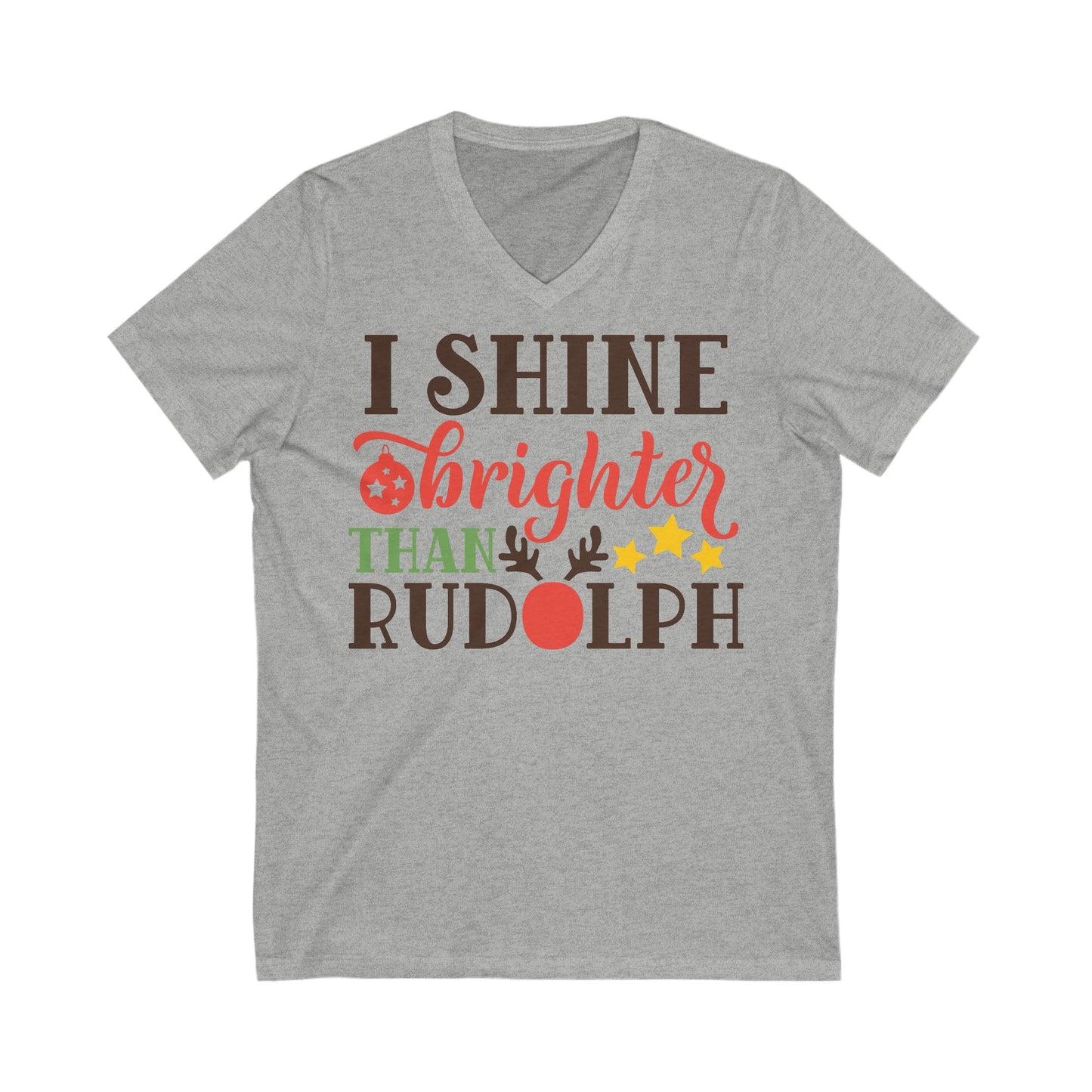 Shine - Unisex Jersey Short Sleeve V-Neck T-Shirts - Christmas