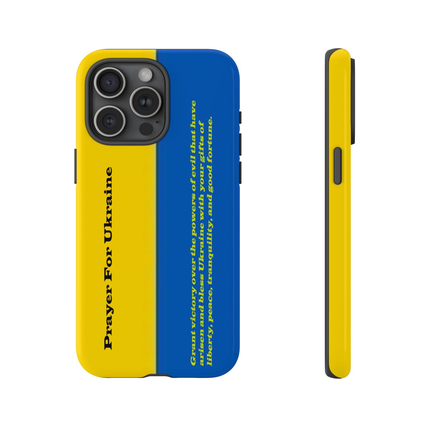 Flag of Ukraine with Prayer - Flag Phone Cases