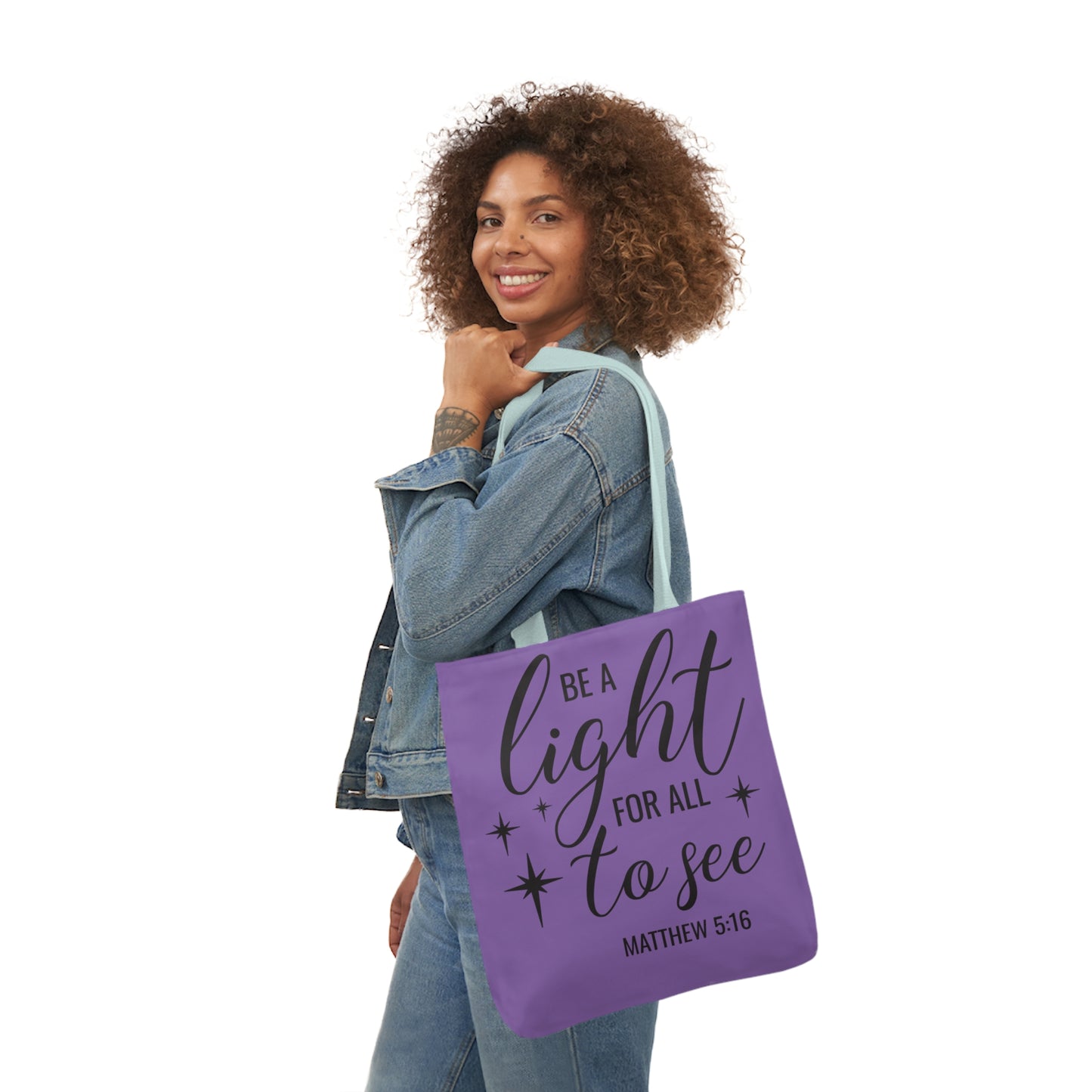 Be a light - Canvas Tote Bag, 5-Color Straps - Religion