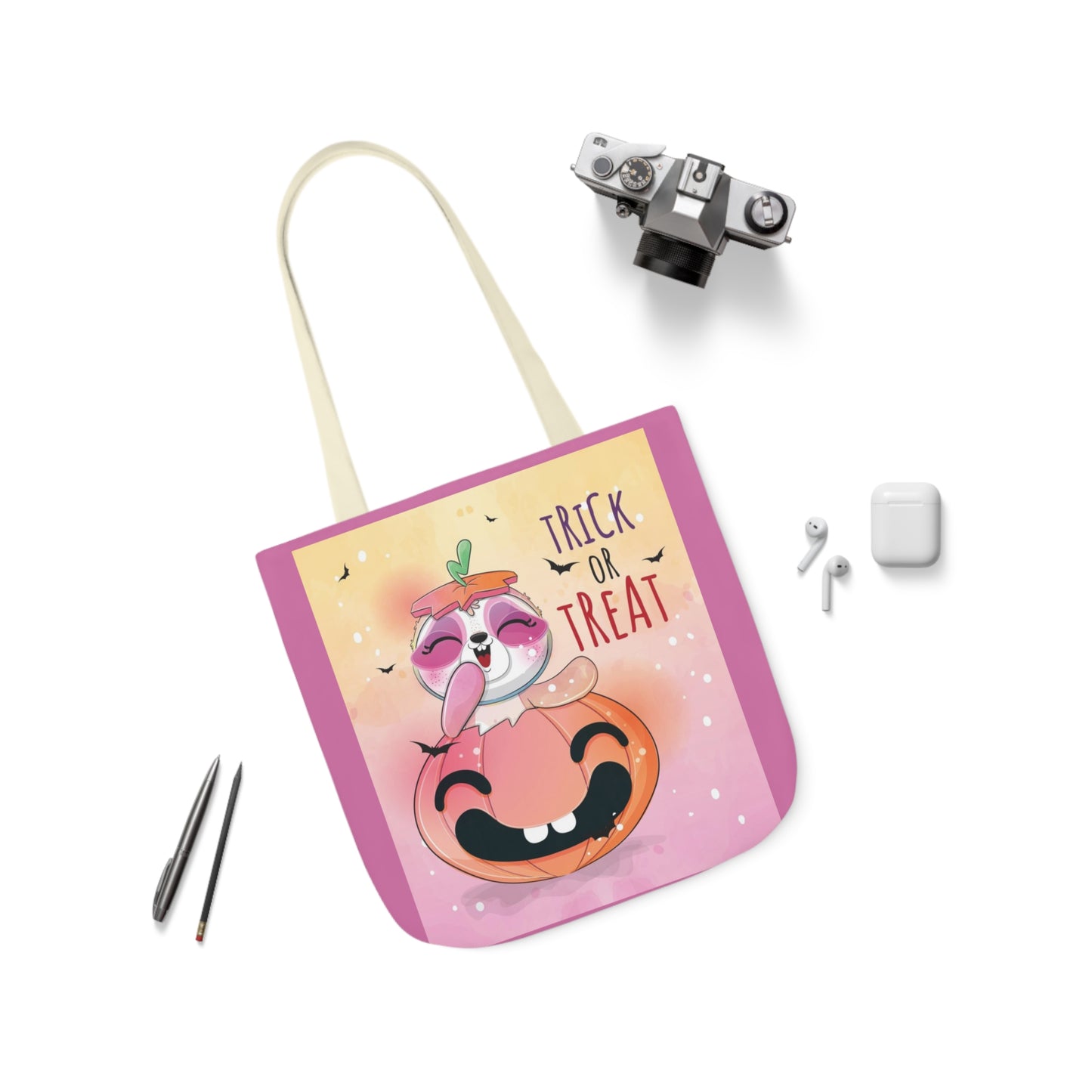 Trick or Treat - Canvas Tote Bag, 5-Color Straps - Halloween