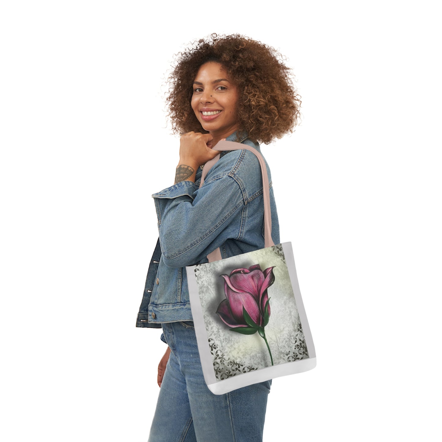 Rose - Canvas Tote Bag, 5-Color Straps