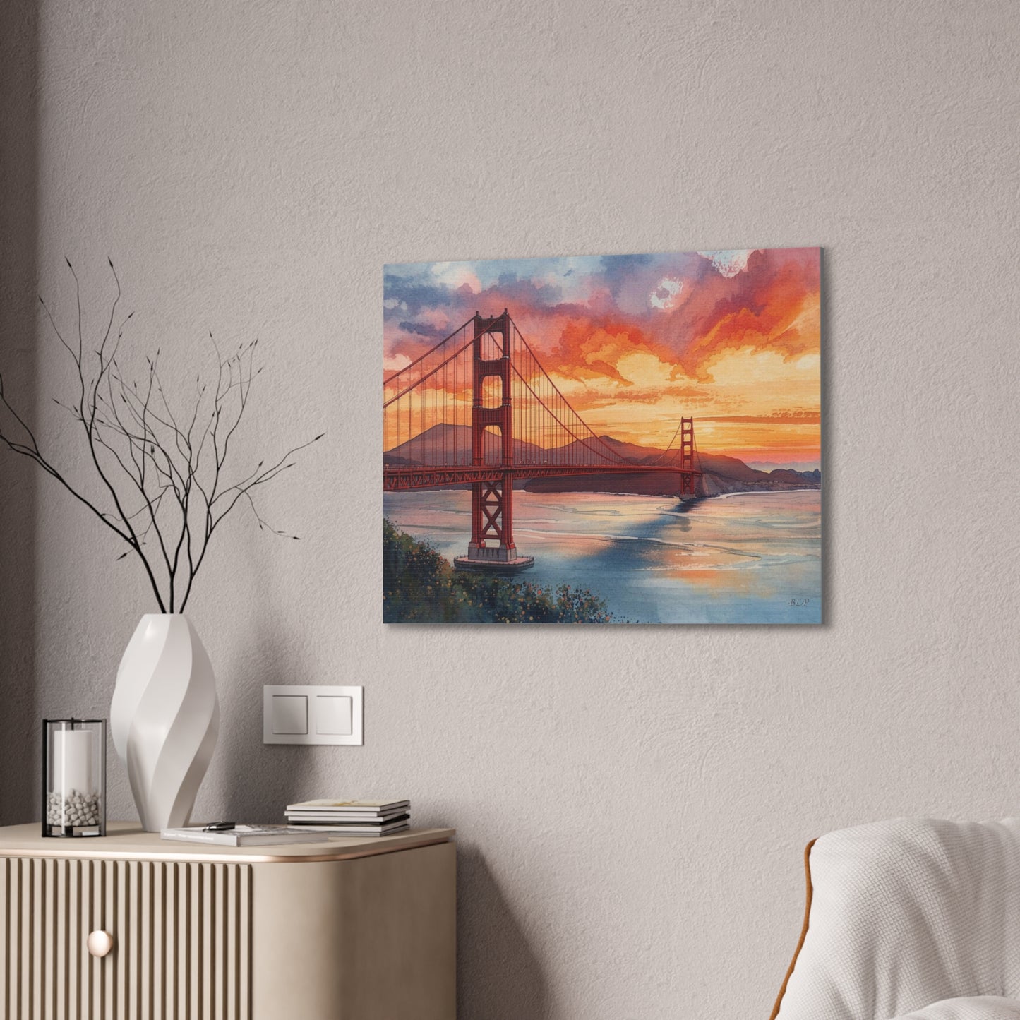 Golden Gate at Sunset = Canvas Stretched, 0.75" - Wall Art 2026 - Places