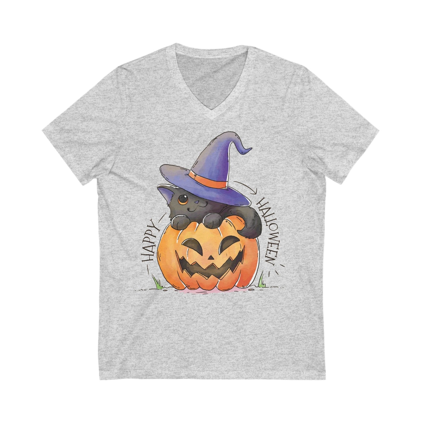 Happy Halloween - Unisex Jersey Short Sleeve V-Neck T-shirts - Halloween