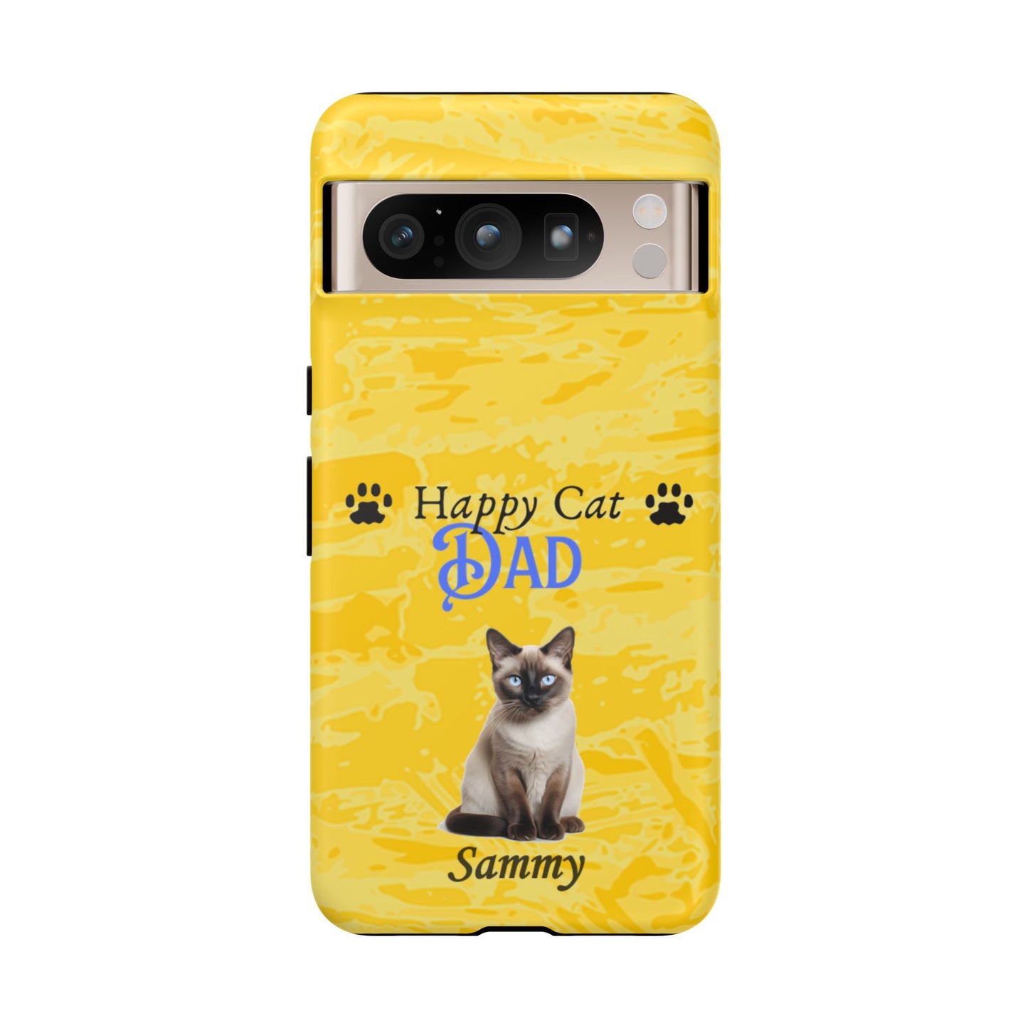 Happy Cat Dad - Personalized - Whimsical Phone Cases - Father's Day