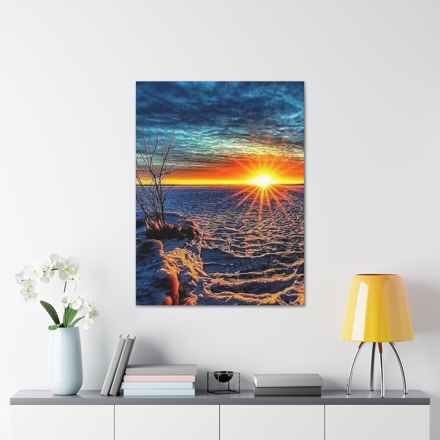 Sunrise on the Ocean - Canvas Stretched, 0.75"