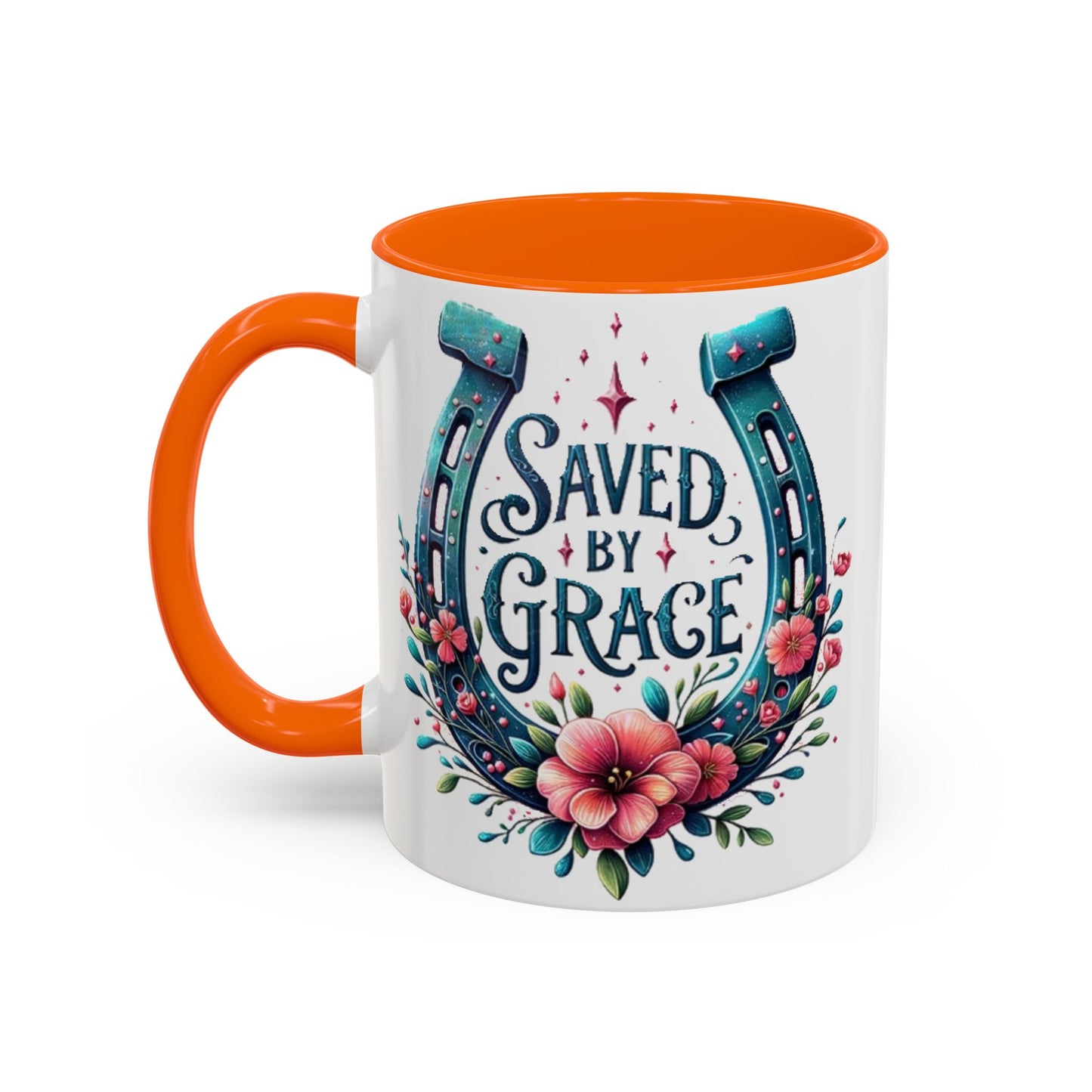 Saved by Grace - Accent Coffee Mug (11, 15oz) - Easter - Mother's Day - Father's Day