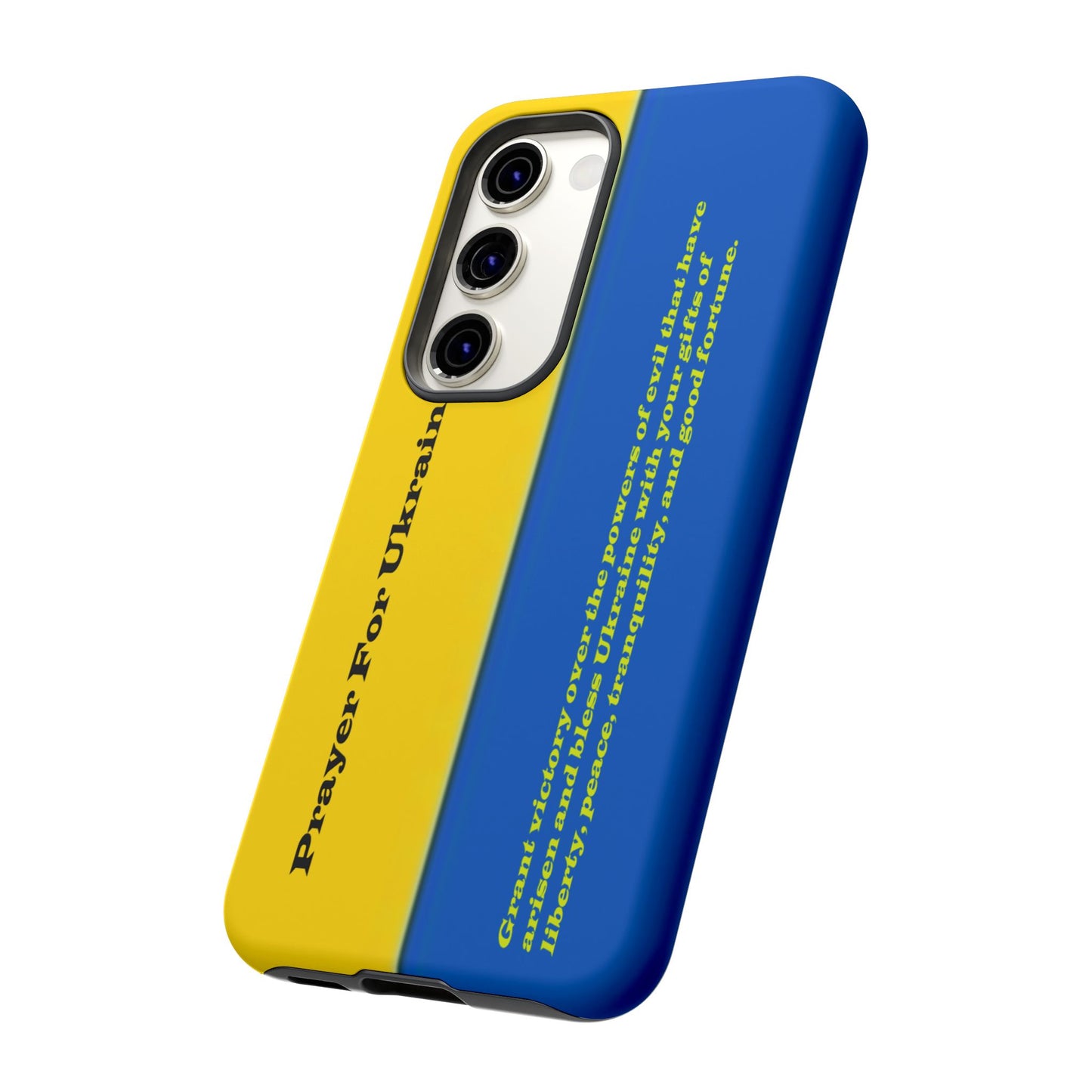 Flag of Ukraine with Prayer - Flag Phone Cases